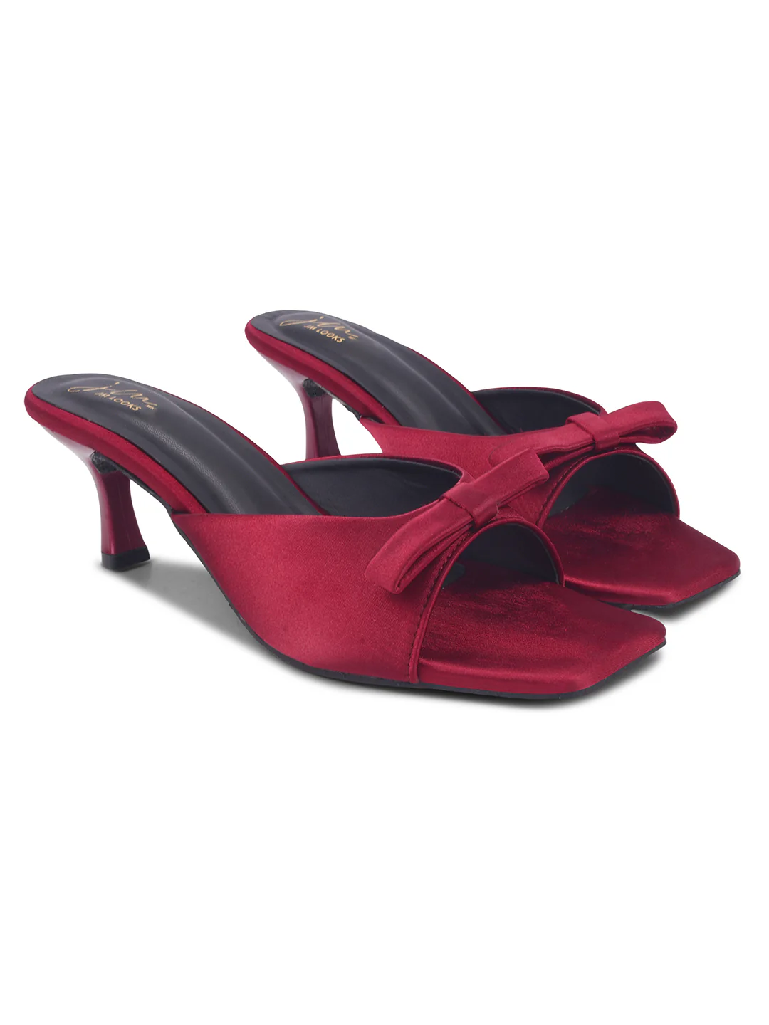 Satin Square-Toe Bow Mules - Image 5