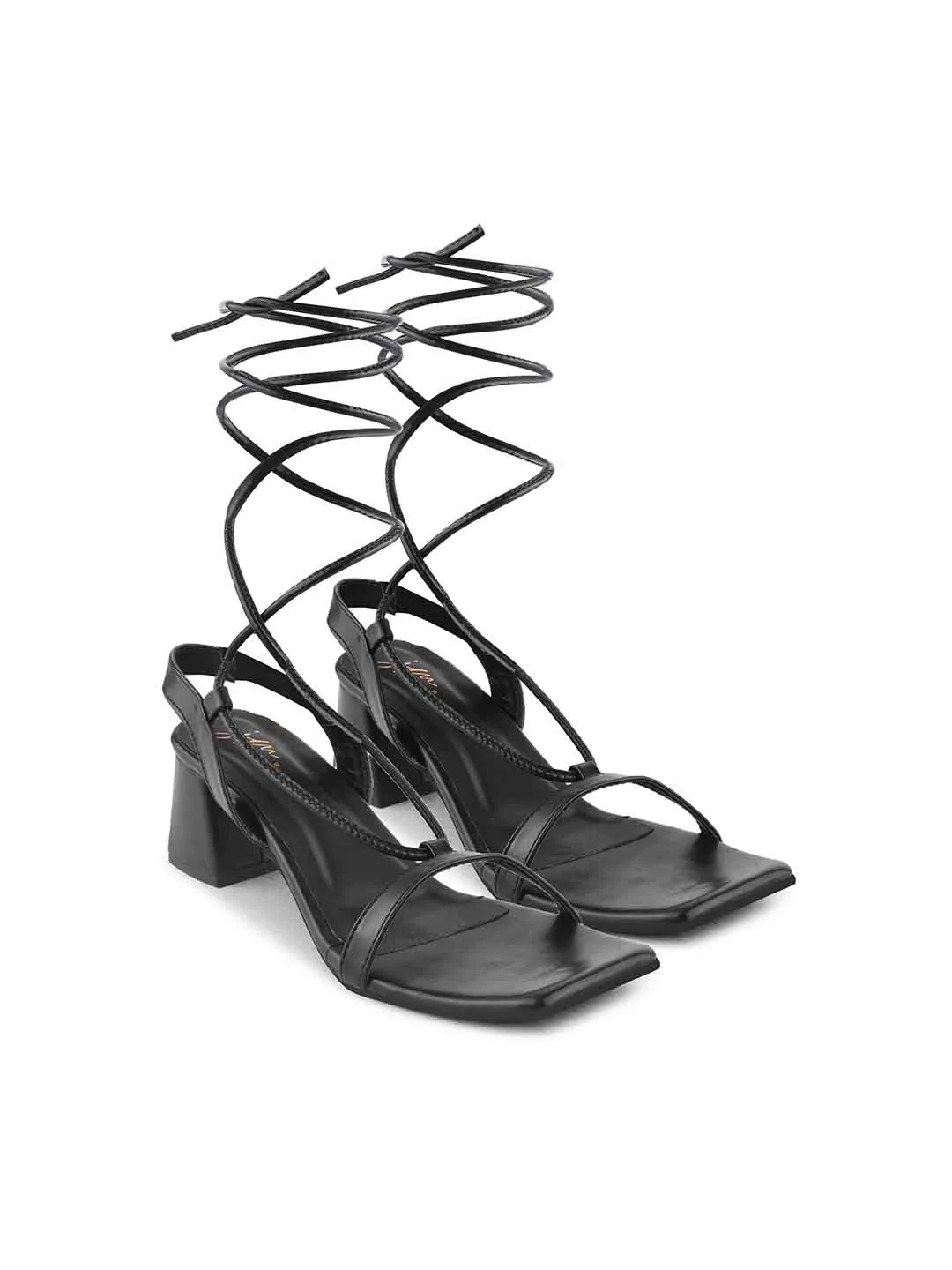 Jm Looks Lace-Up Block Heel Sandals - Image 5