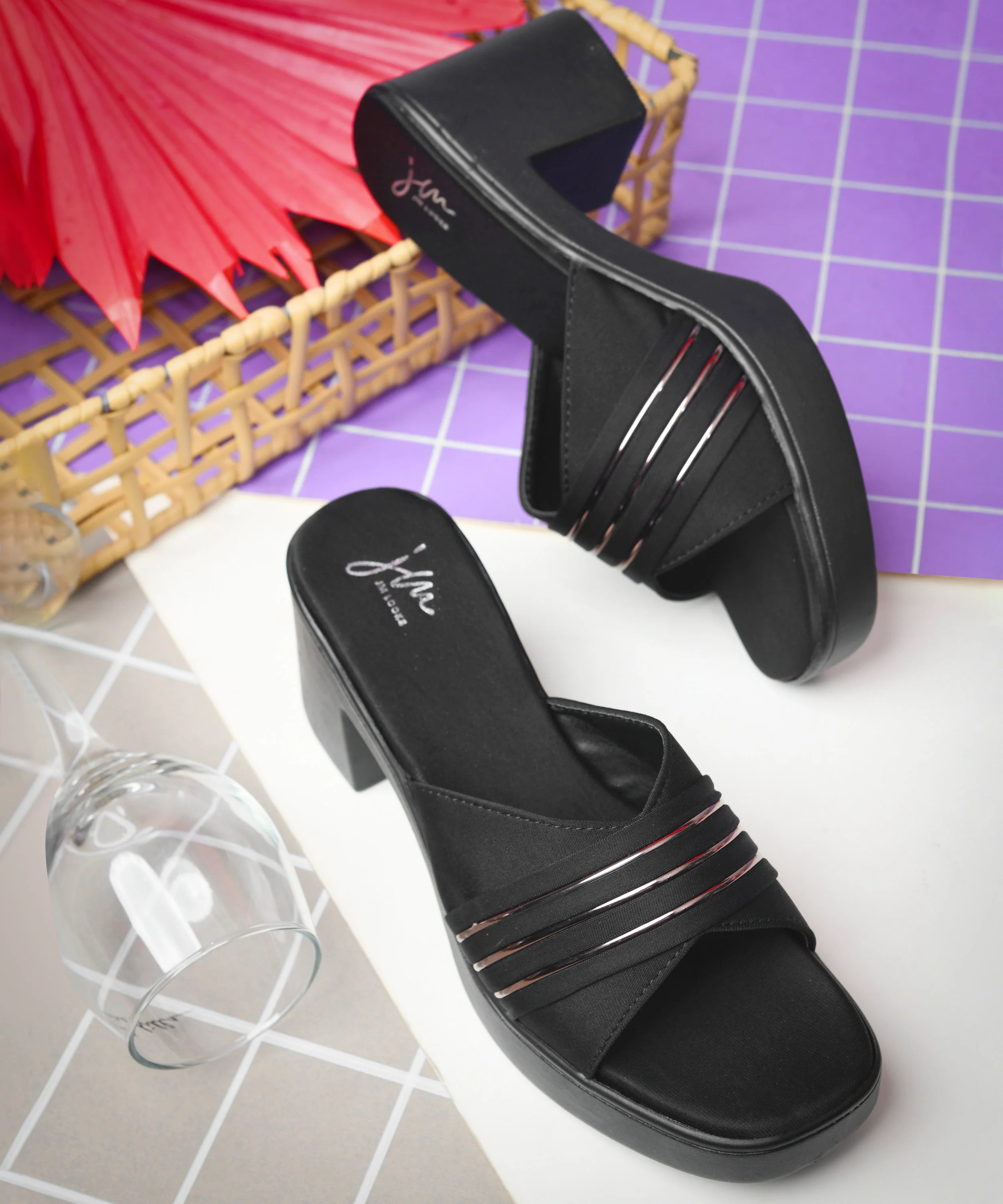 Sleek Metallic Accent Platforms