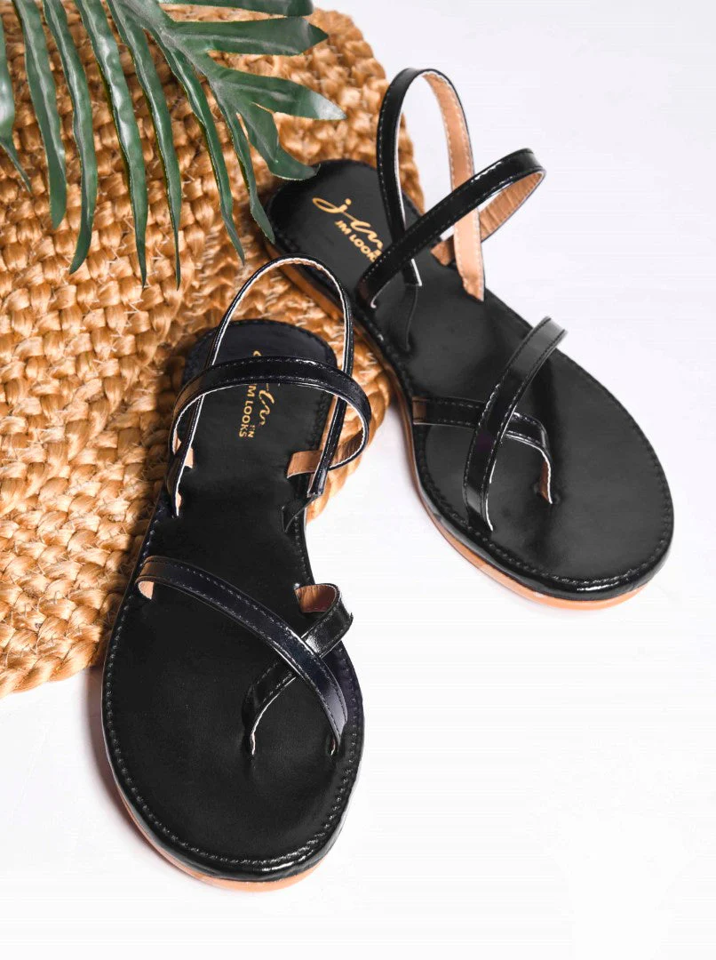 Jm Looks Strappy Thong Flat Sandals