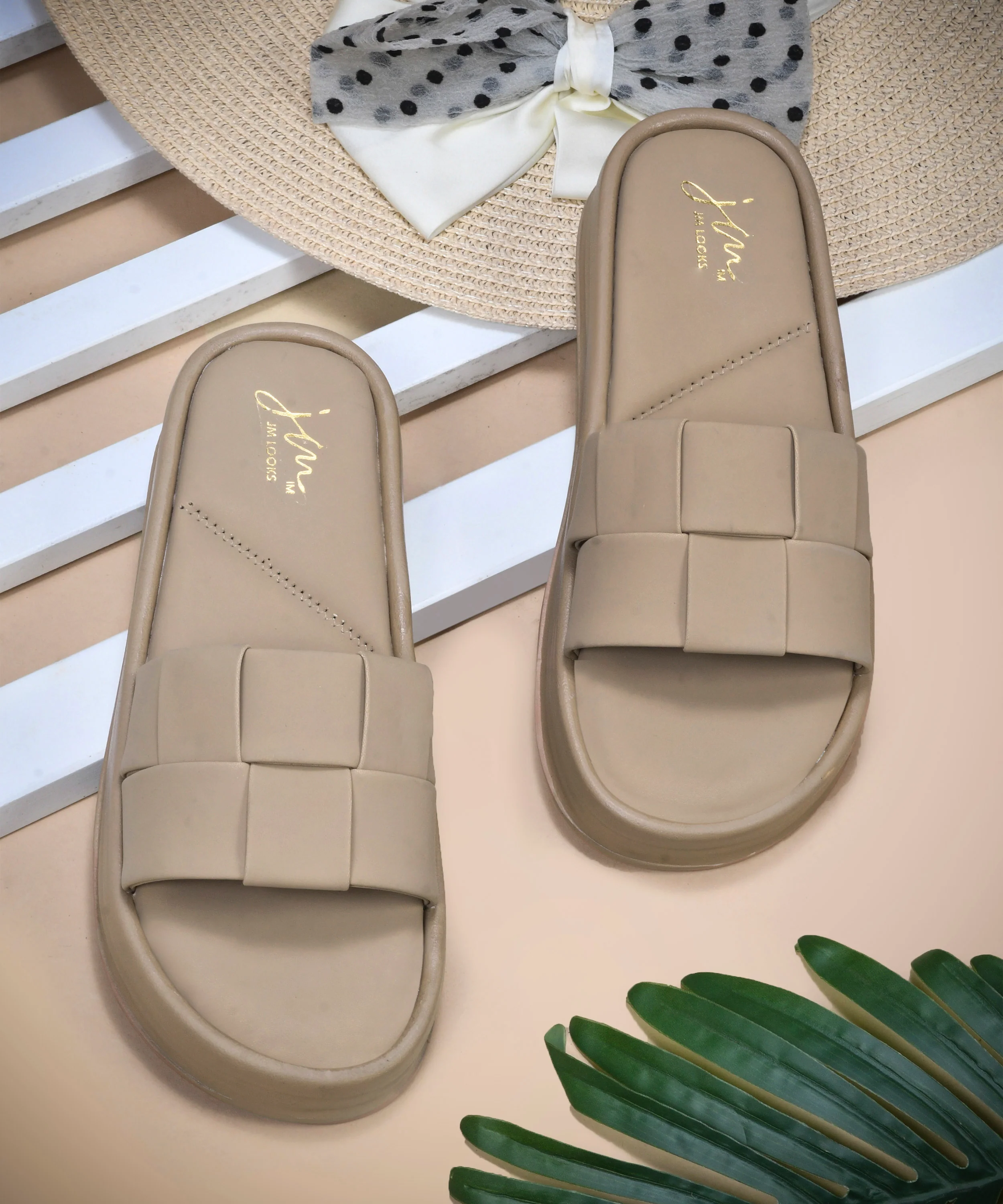 Slide Sandals with Double Strap Detail - Image 11