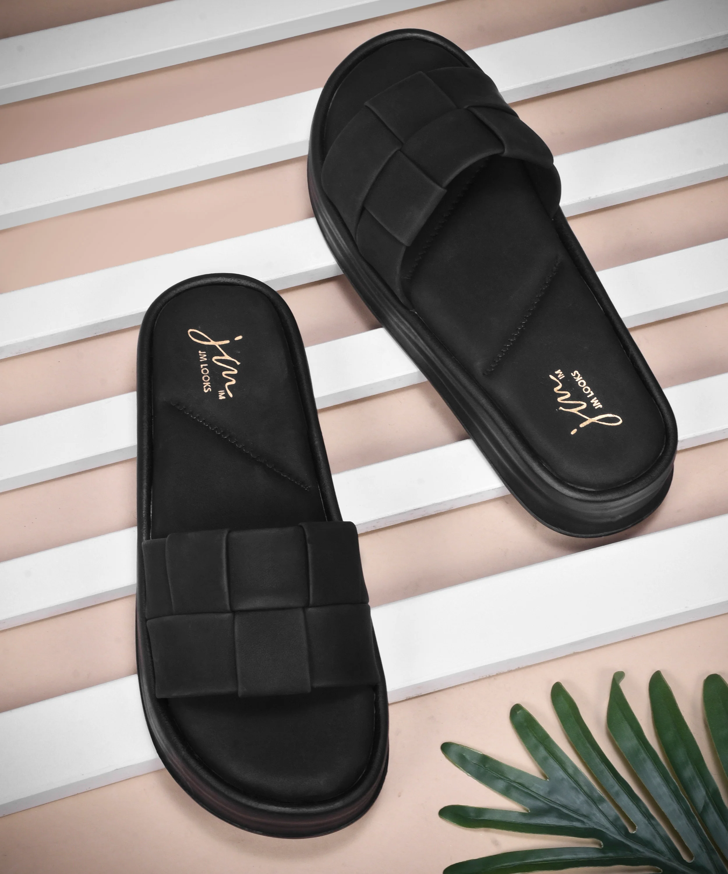 Slide Sandals with Double Strap Detail - Image 6