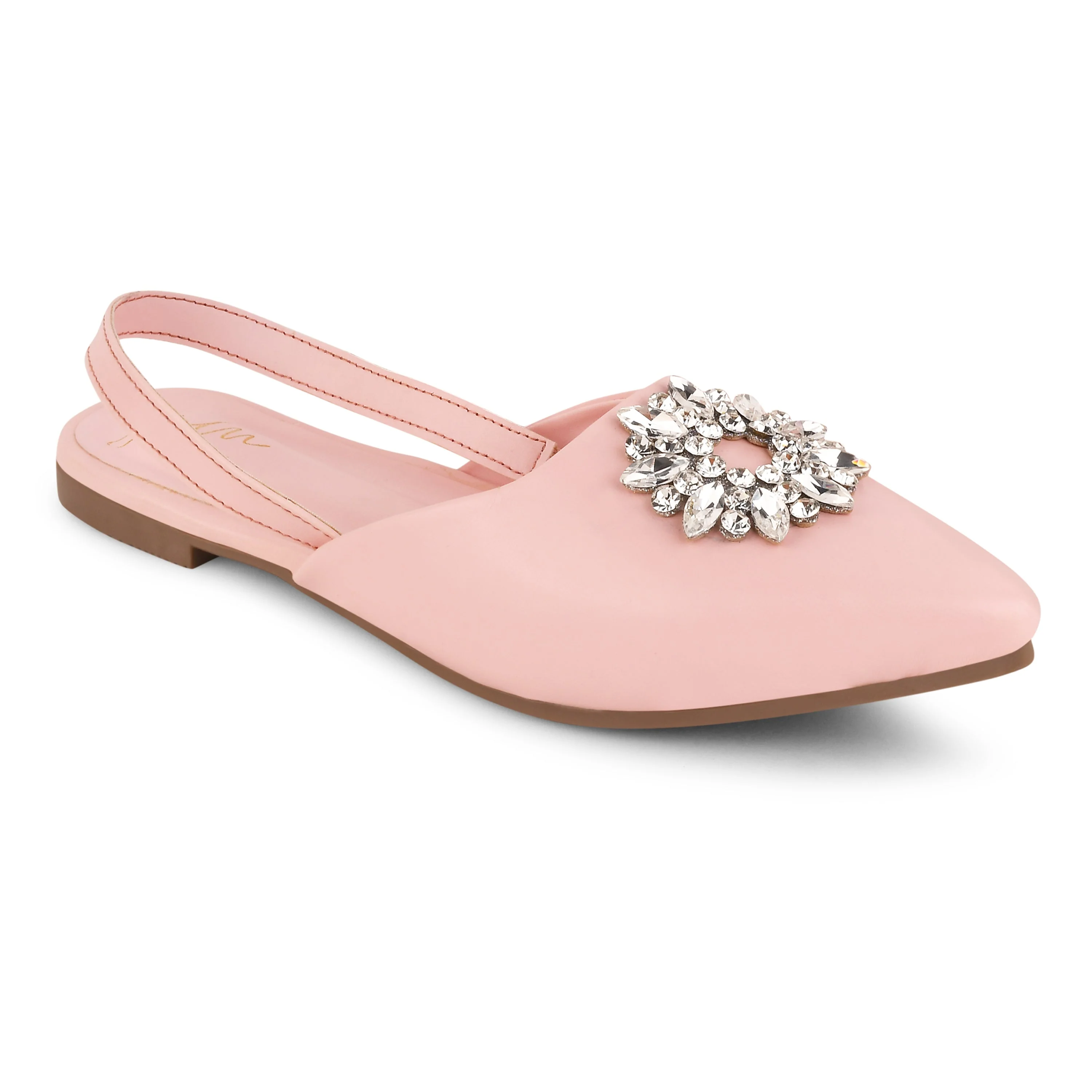 Slingback Bellie Flat Sandal With Rhinestones - Image 11