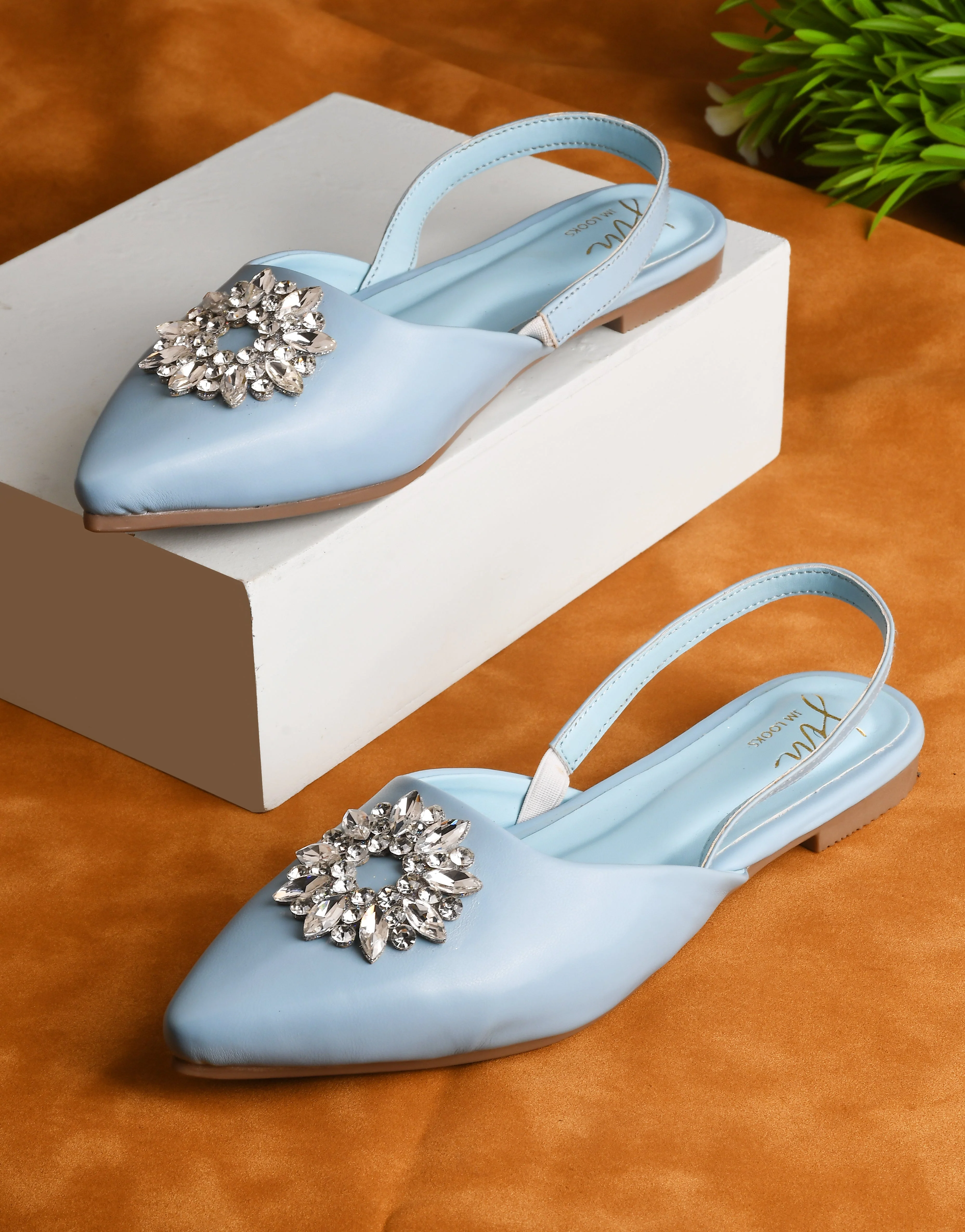 Slingback Bellie Flat Sandal With Rhinestones - Image 12