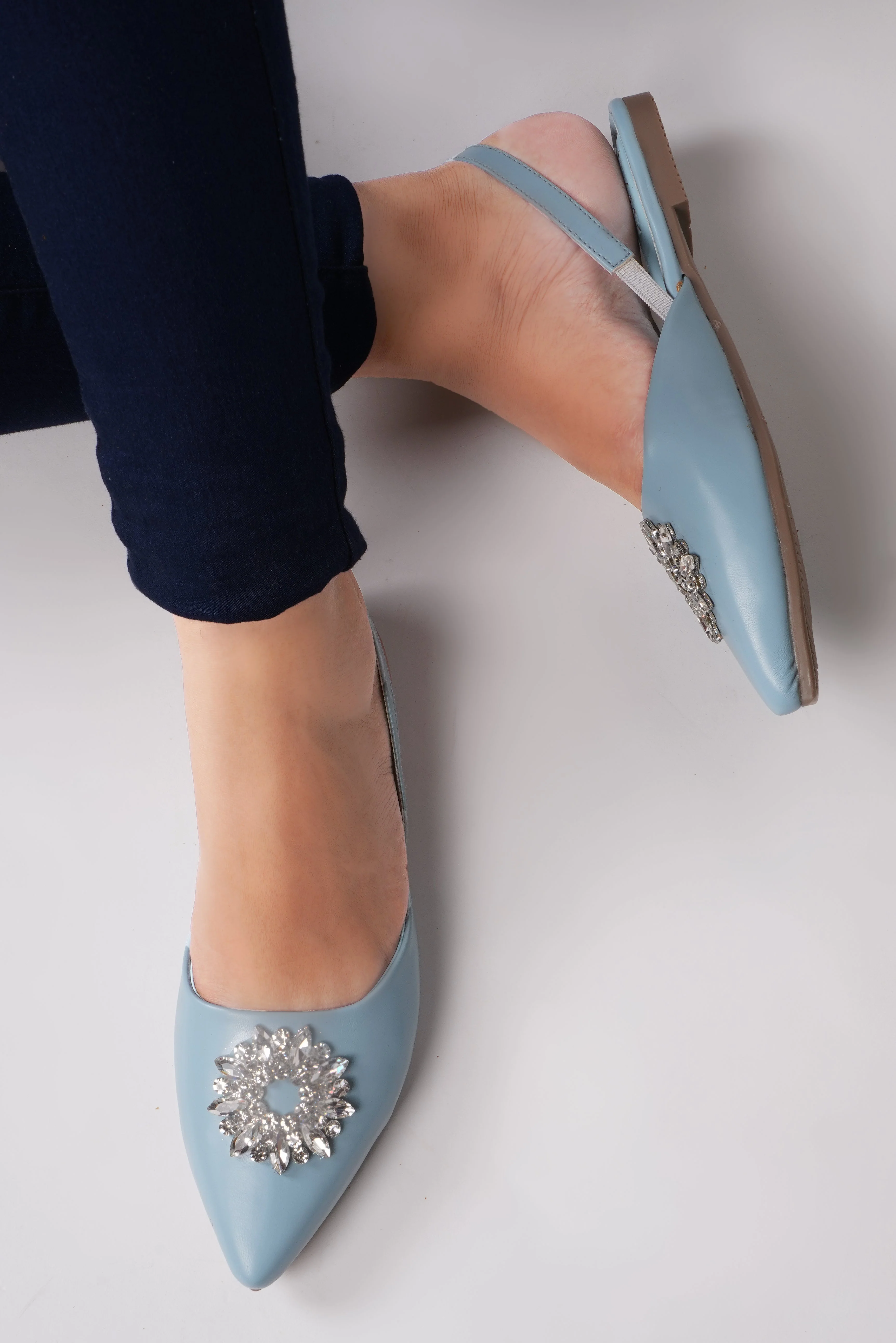 Slingback Bellie Flat Sandal With Rhinestones - Image 15