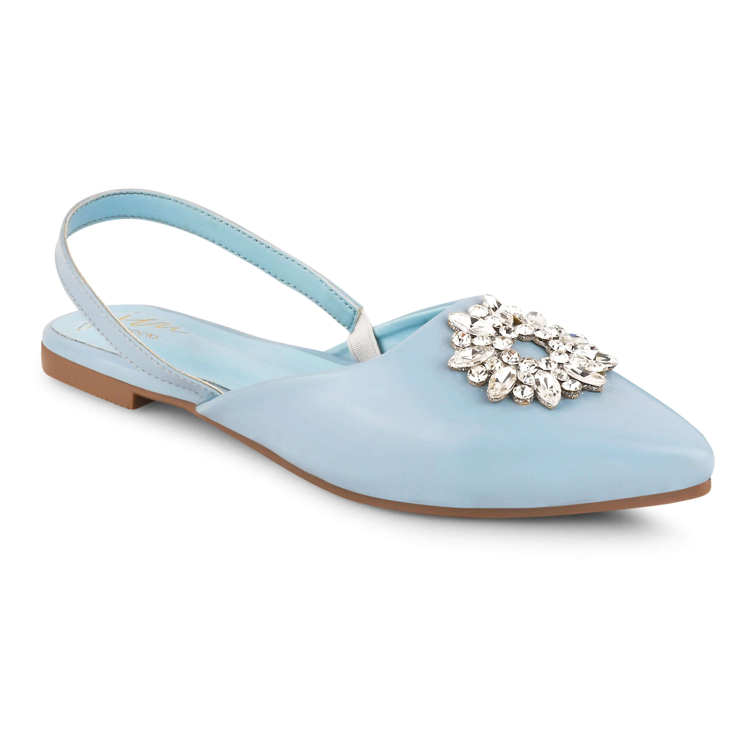 Slingback Bellie Flat Sandal With Rhinestones - Image 17