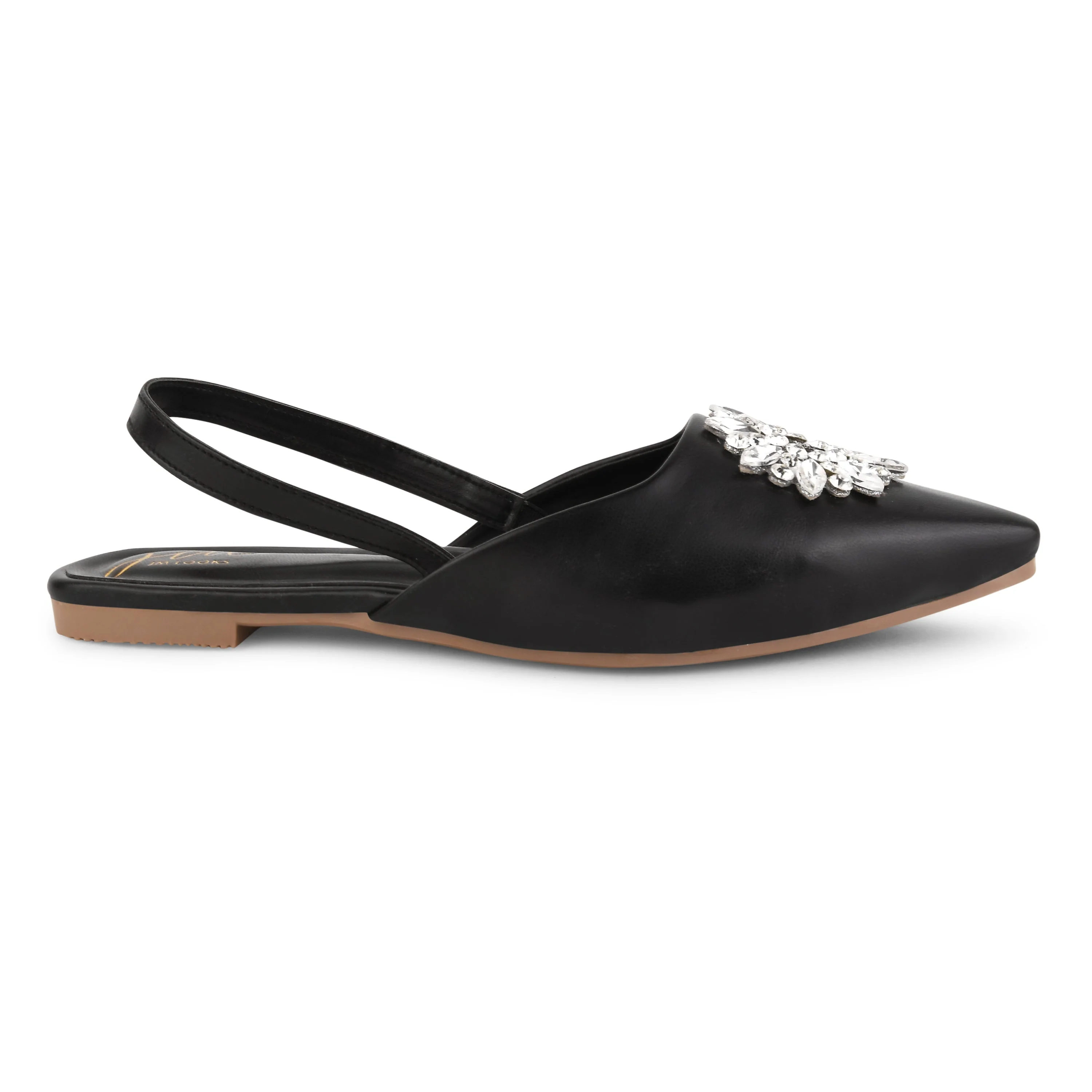Slingback Bellie Flat Sandal With Rhinestones - Image 4