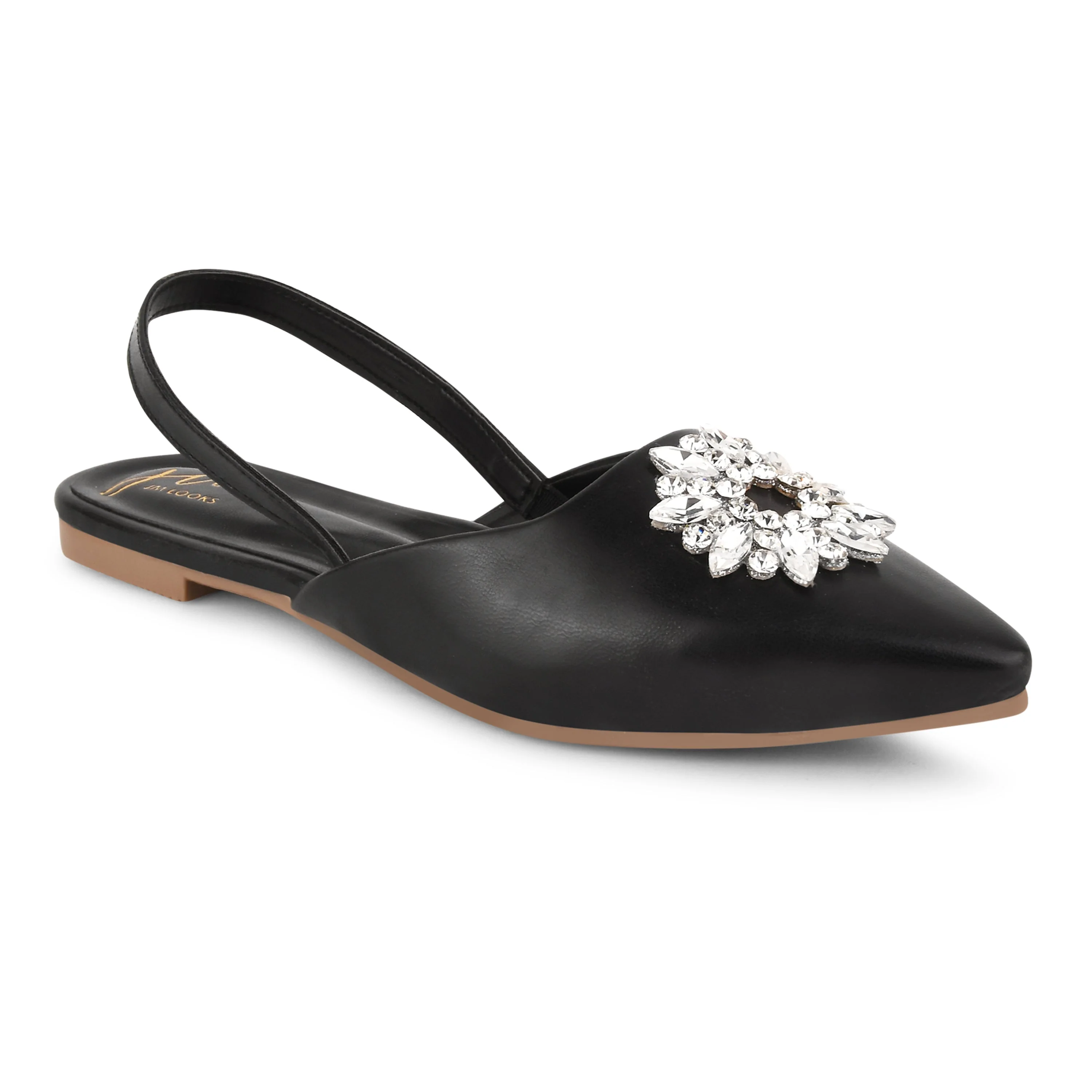 Slingback Bellie Flat Sandal With Rhinestones - Image 5
