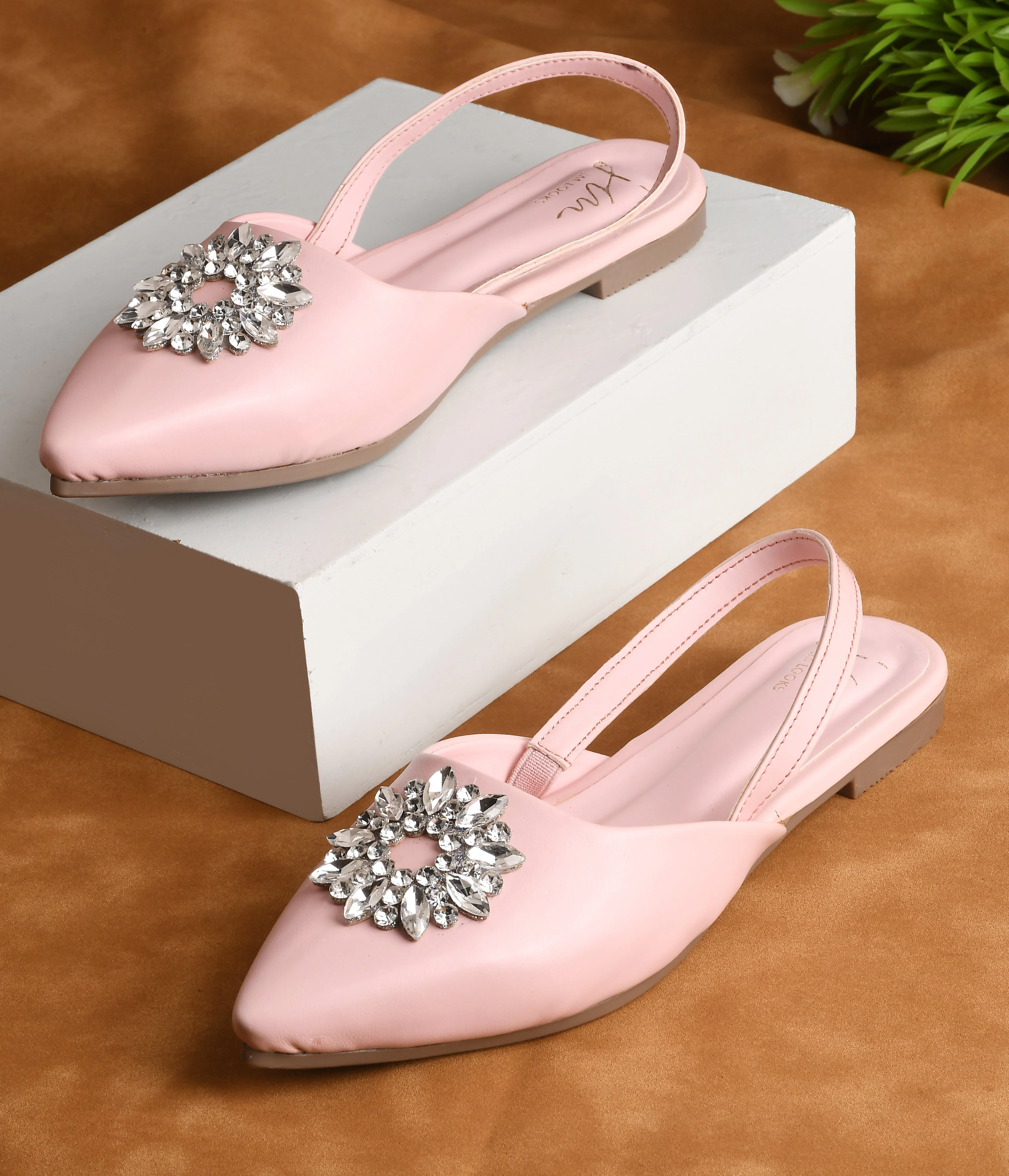 Slingback Bellie Flat Sandal With Rhinestones - Image 6