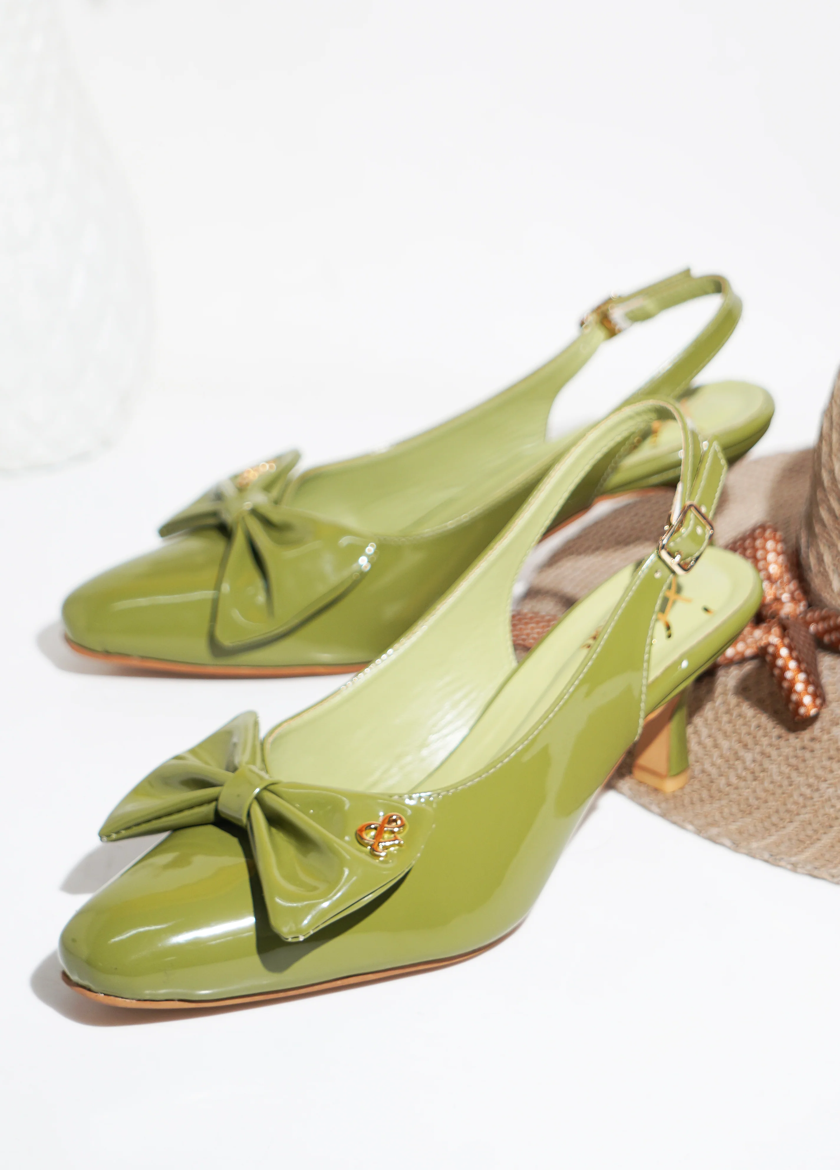 Slingback Bellie Heels With Bows - Image 8