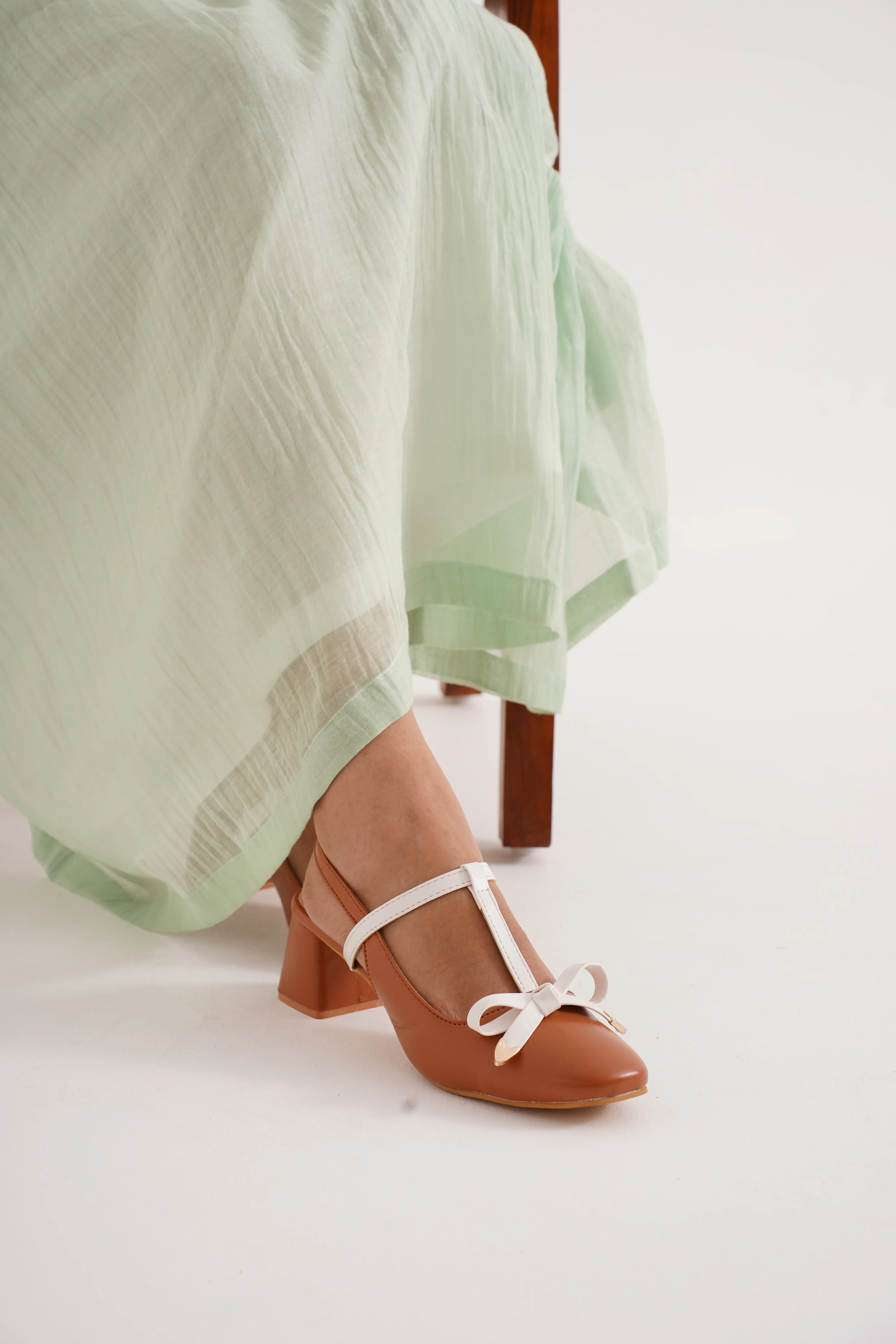 Slingback Block Heels with Bow Detailing - Image 6