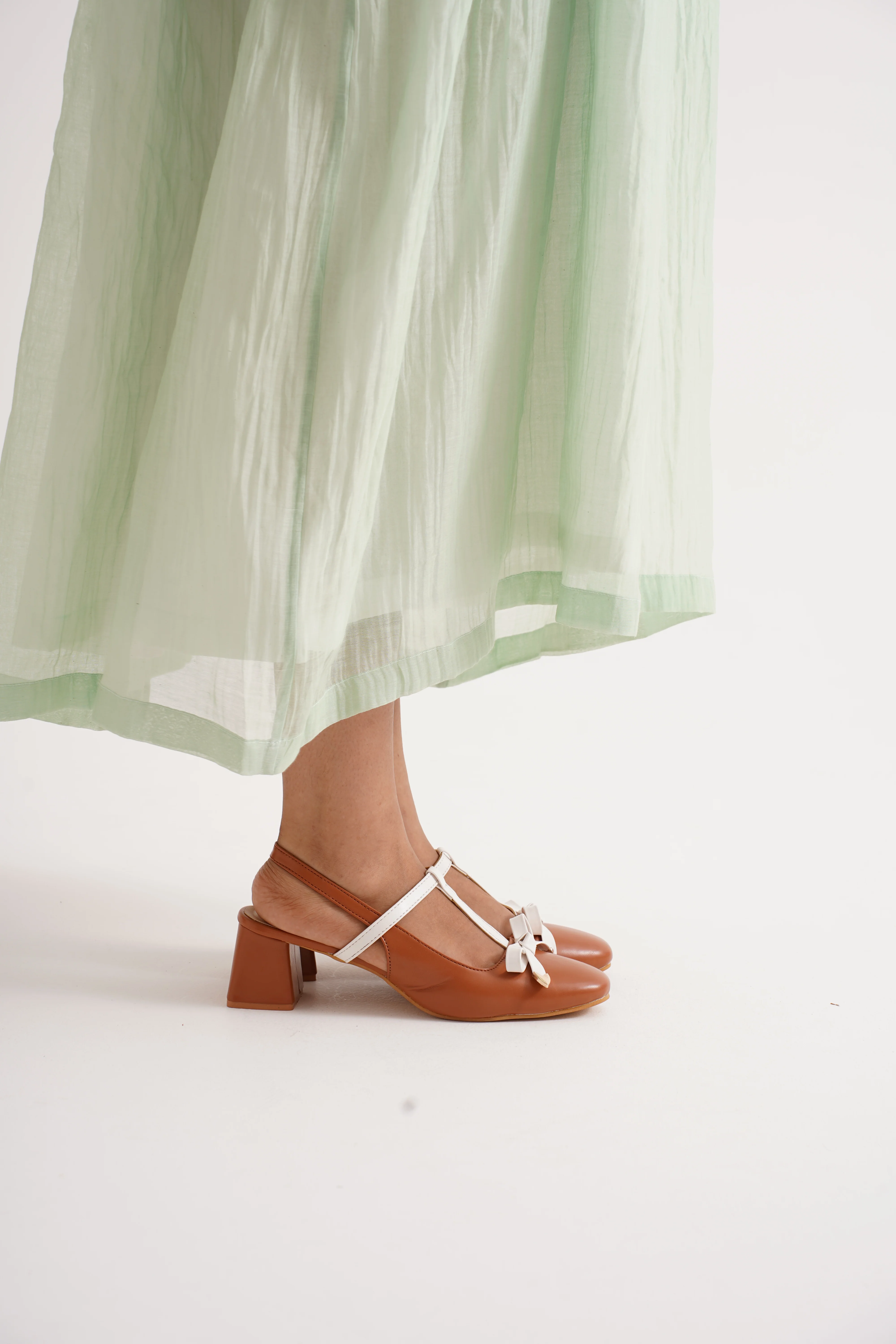 Slingback Block Heels with Bow Detailing - Image 7