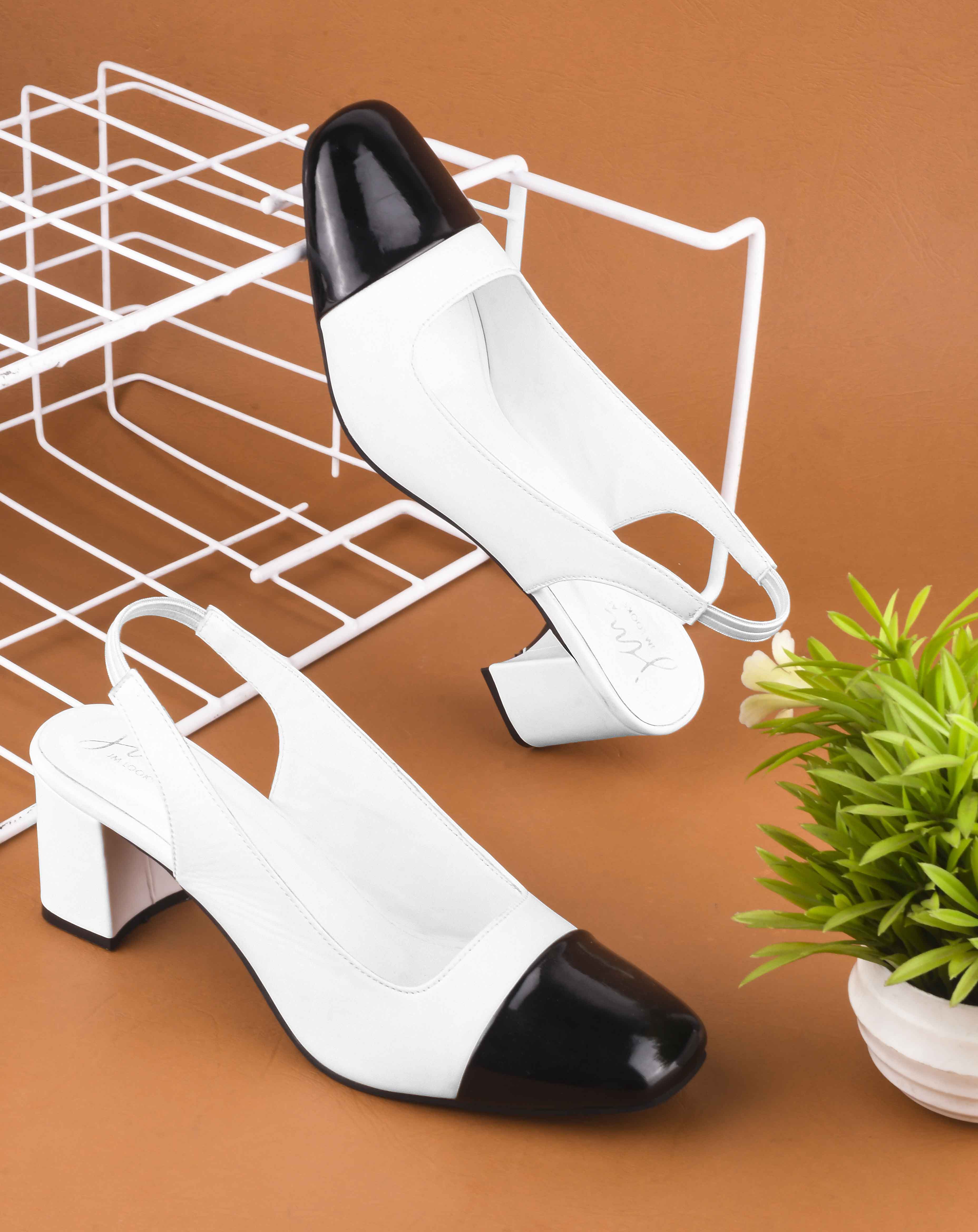 Jm Looks Two-Tone Slingback Block Heels