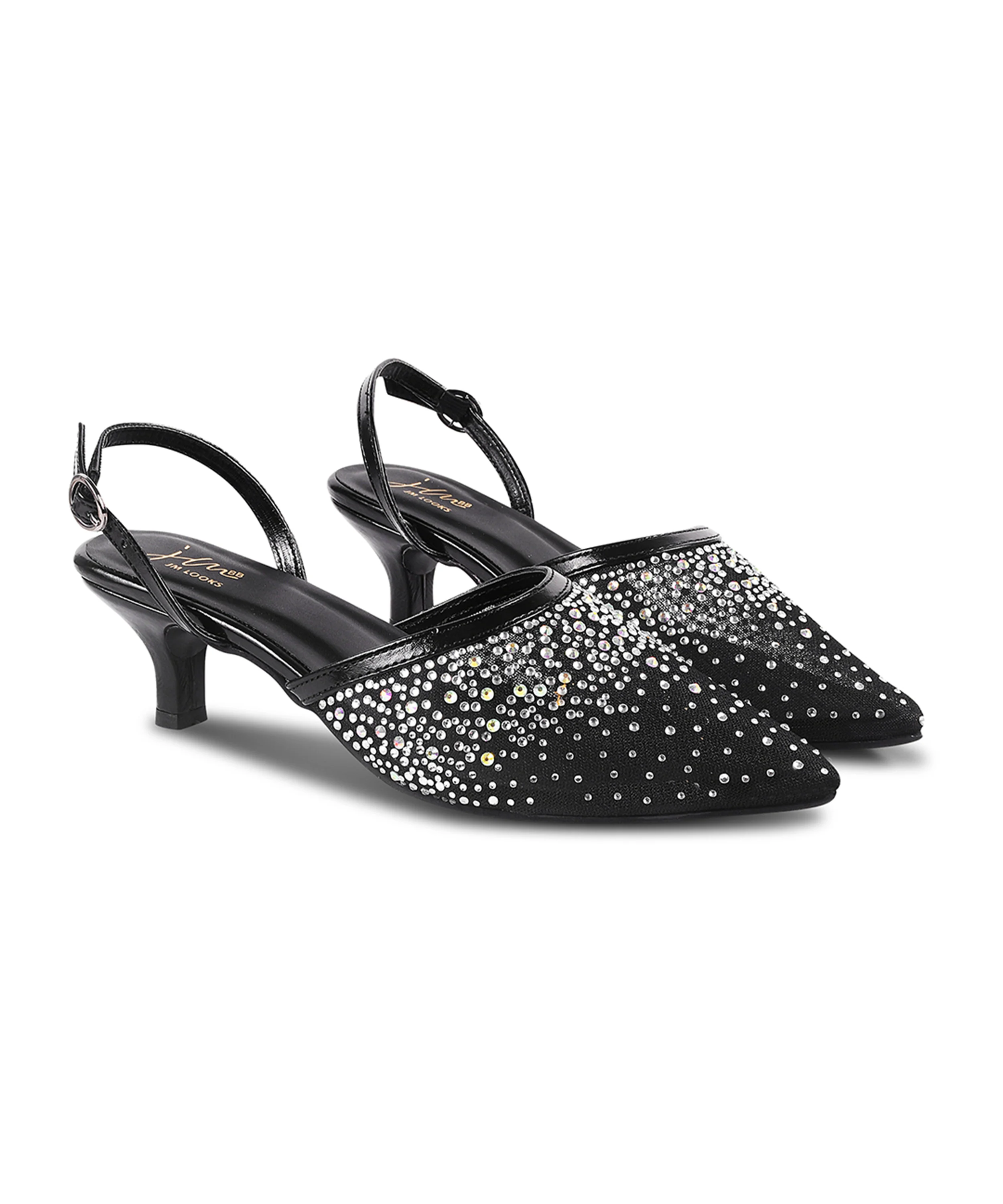 Slingback Heels with Mesh Detailing and Pointed Toe - Image 11