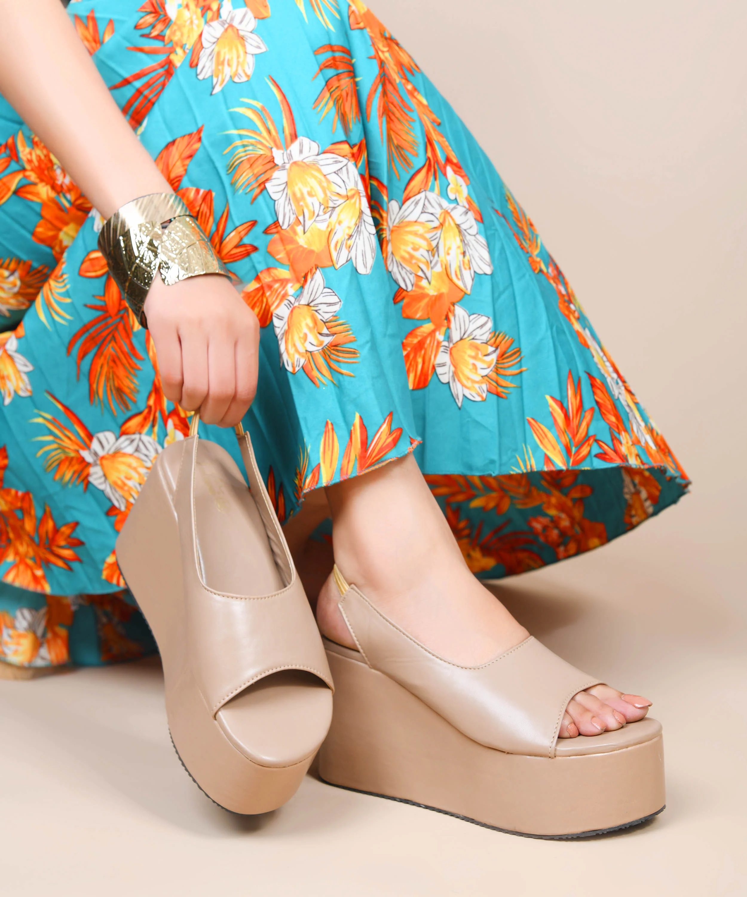 Slingback Peep-Toe Platform Sandals - Image 4