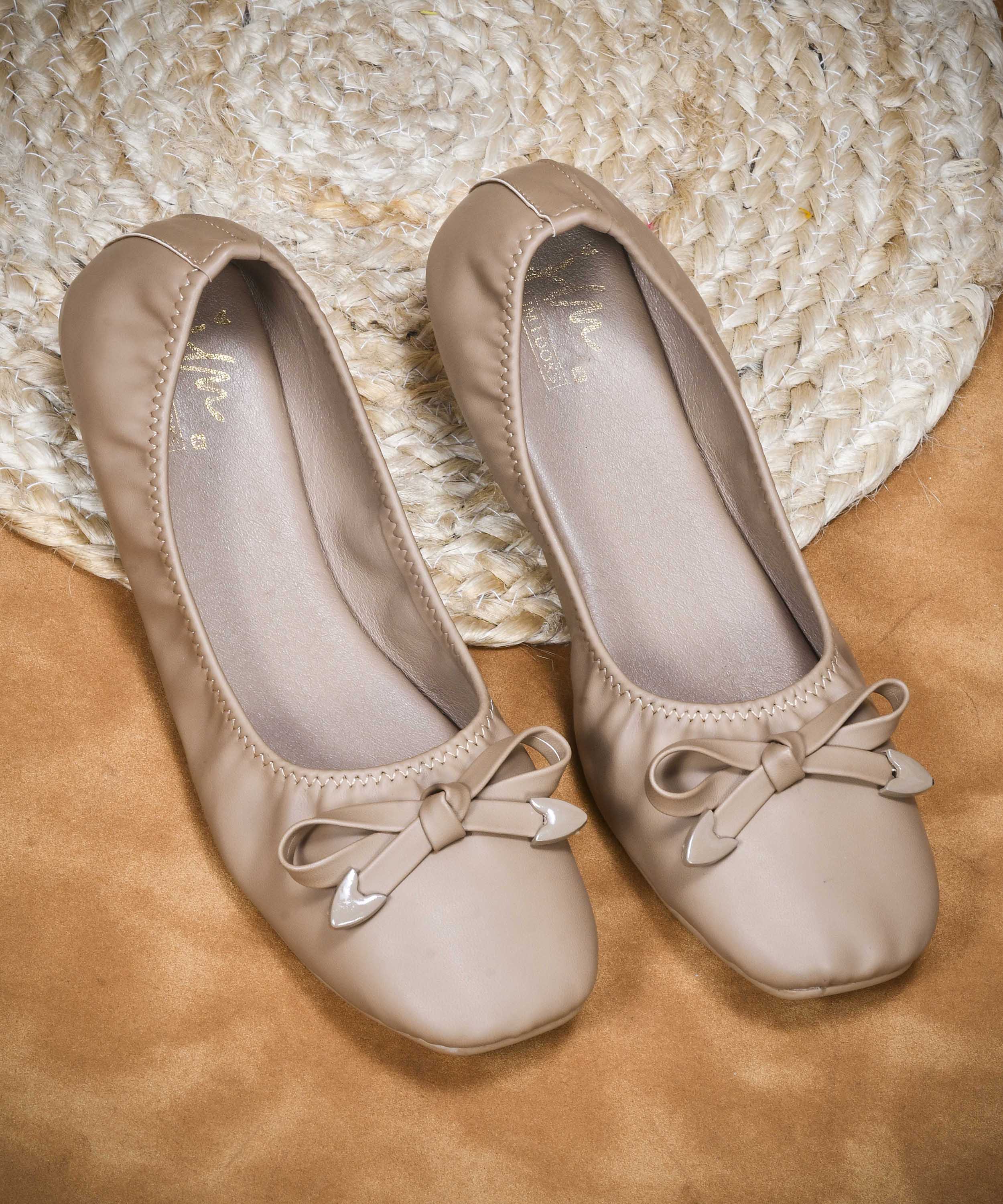 Slip-On Ballerinas with Bow Accent