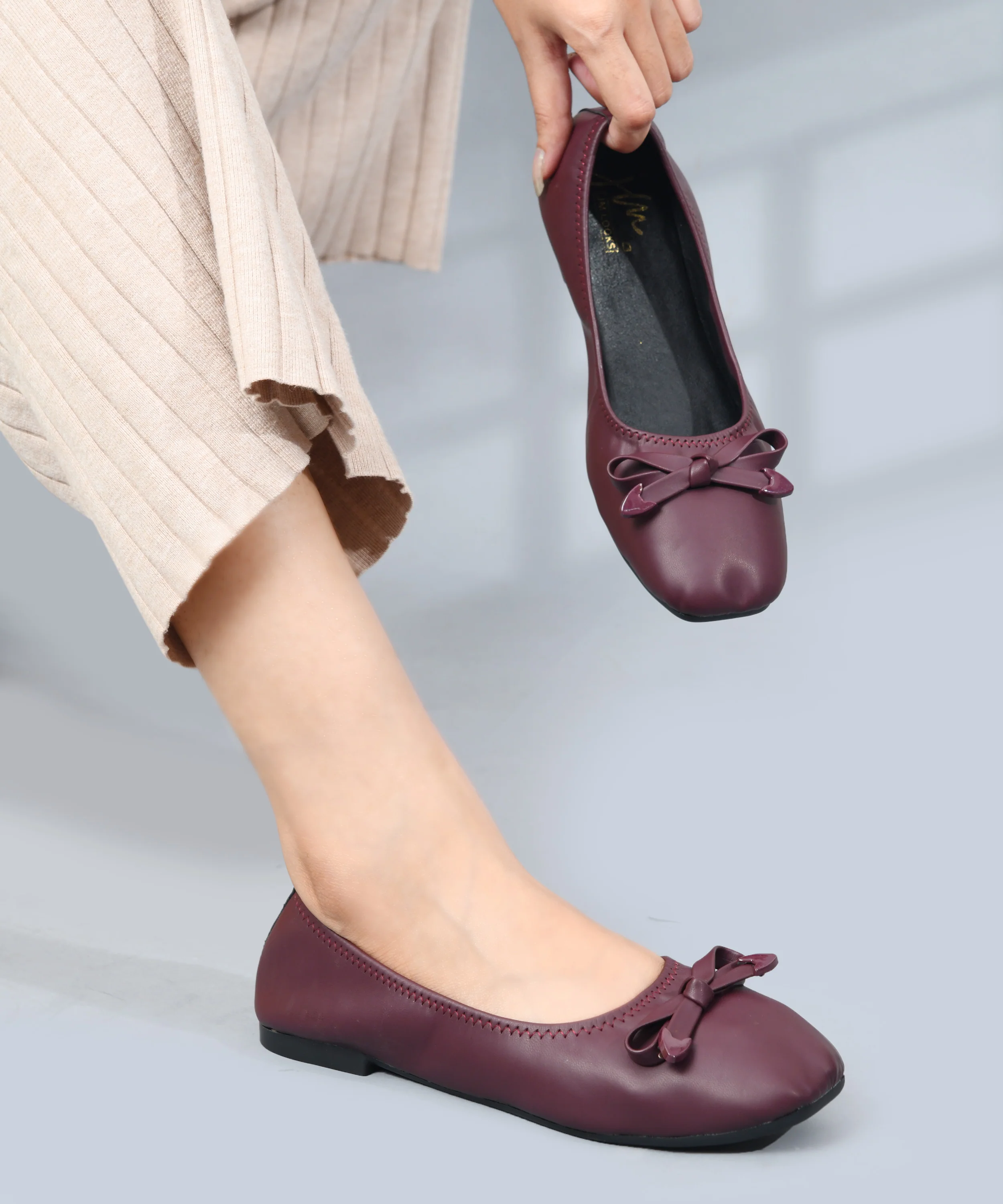 Slip-On Ballerinas with Bow Accent - Image 14