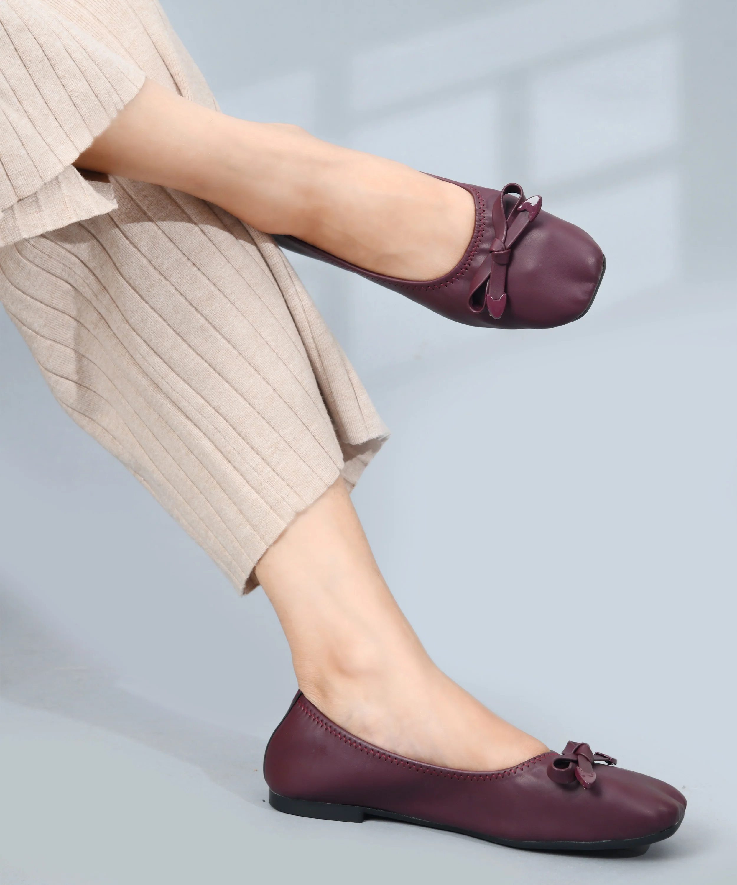 Slip-On Ballerinas with Bow Accent - Image 15
