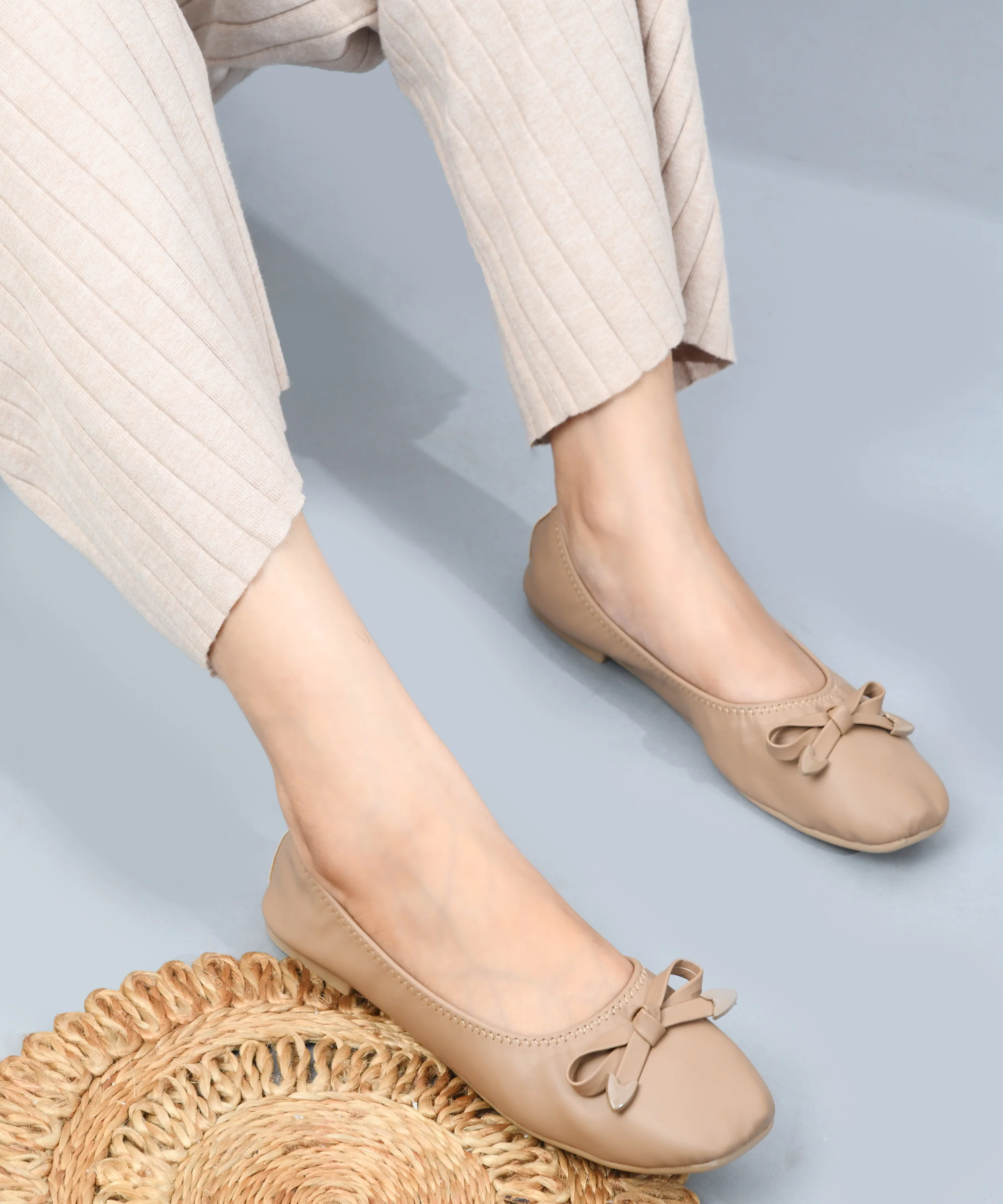 Slip-On Ballerinas with Bow Accent - Image 2