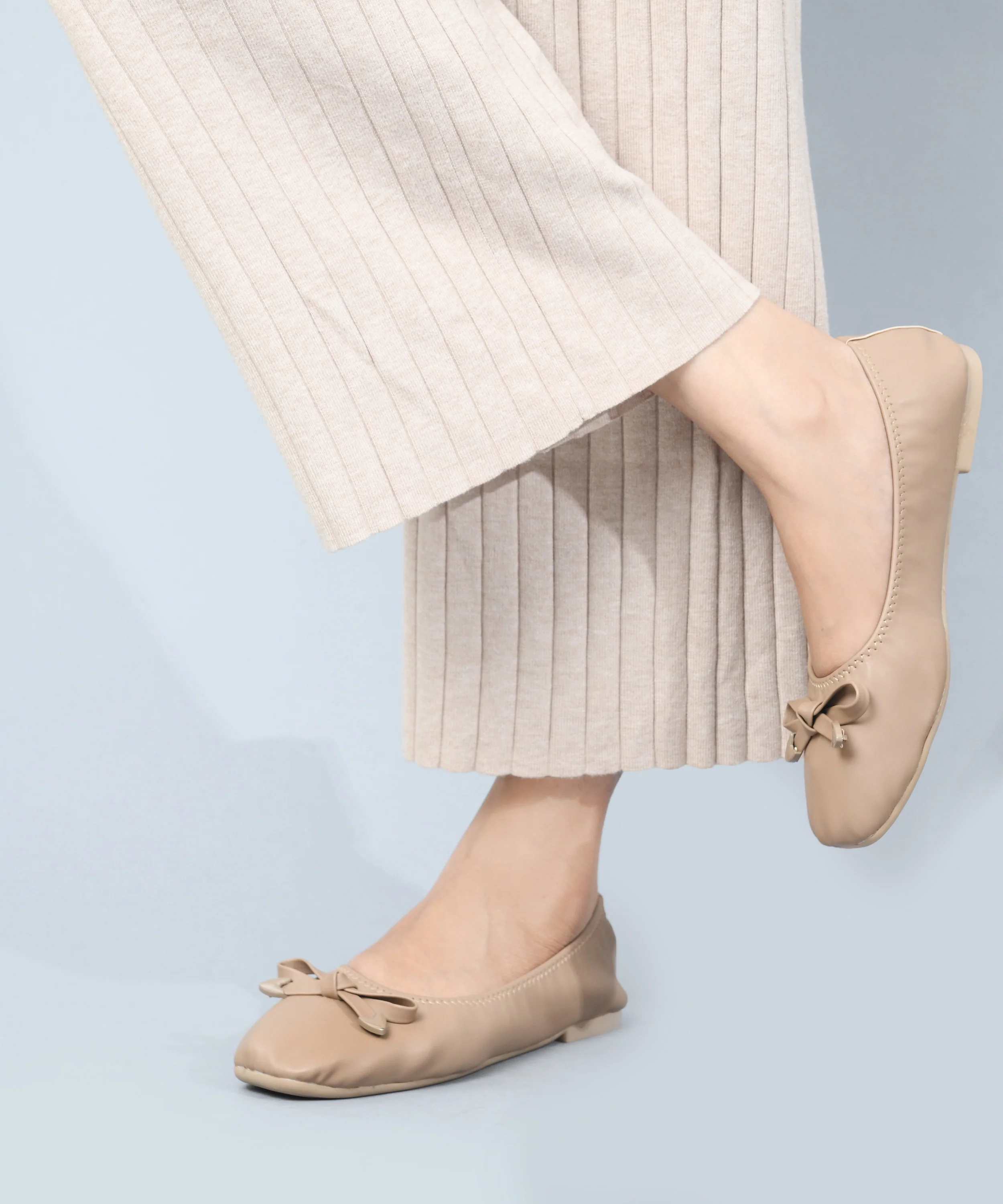 Slip-On Ballerinas with Bow Accent - Image 4