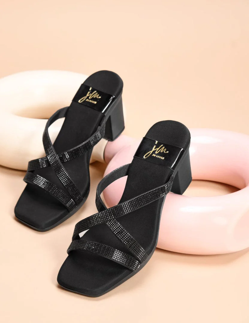 Jm Looks Shimmer Strap Block Heels for Women - Image 10