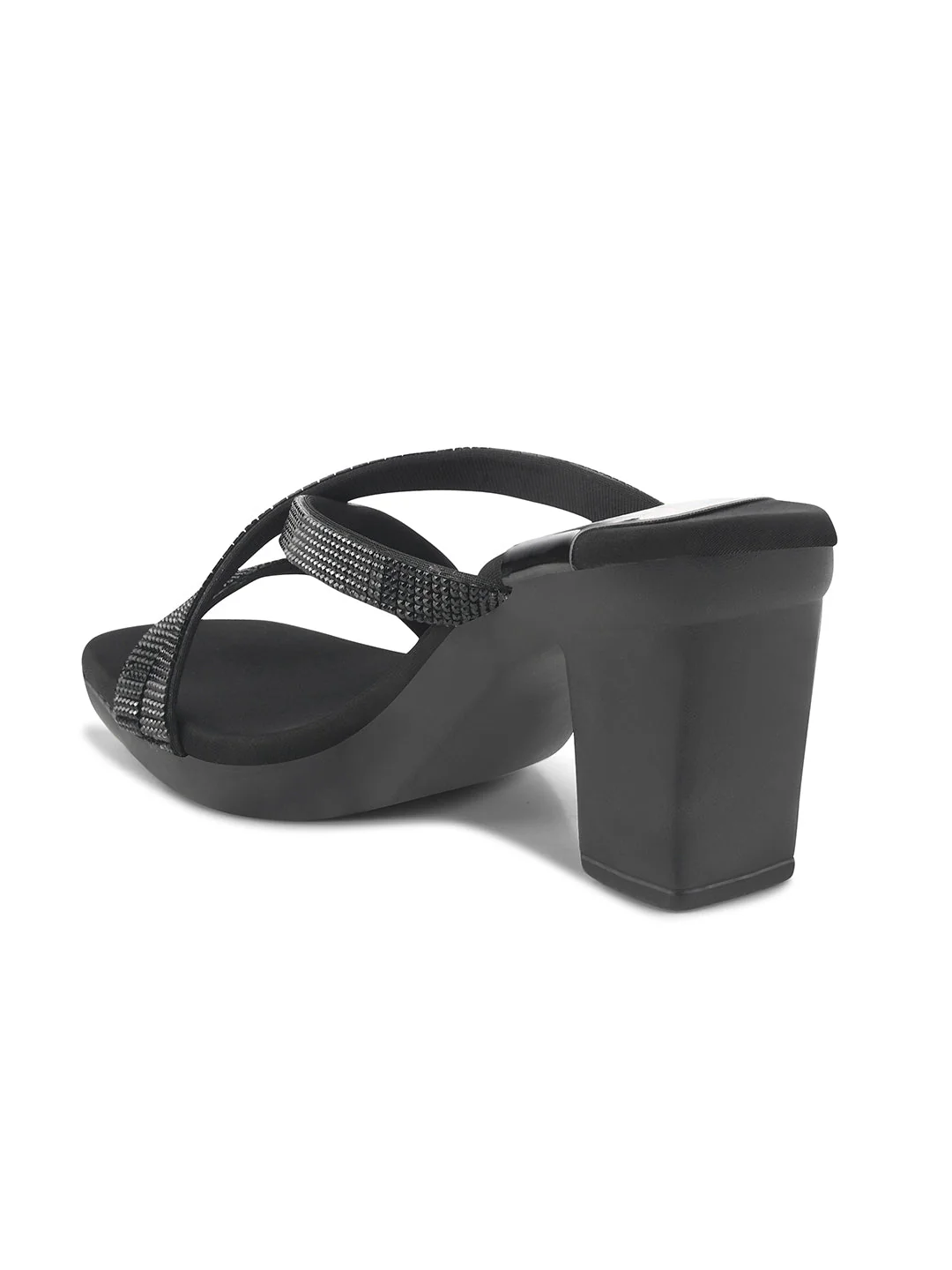Jm Looks Shimmer Strap Block Heels for Women - Image 12