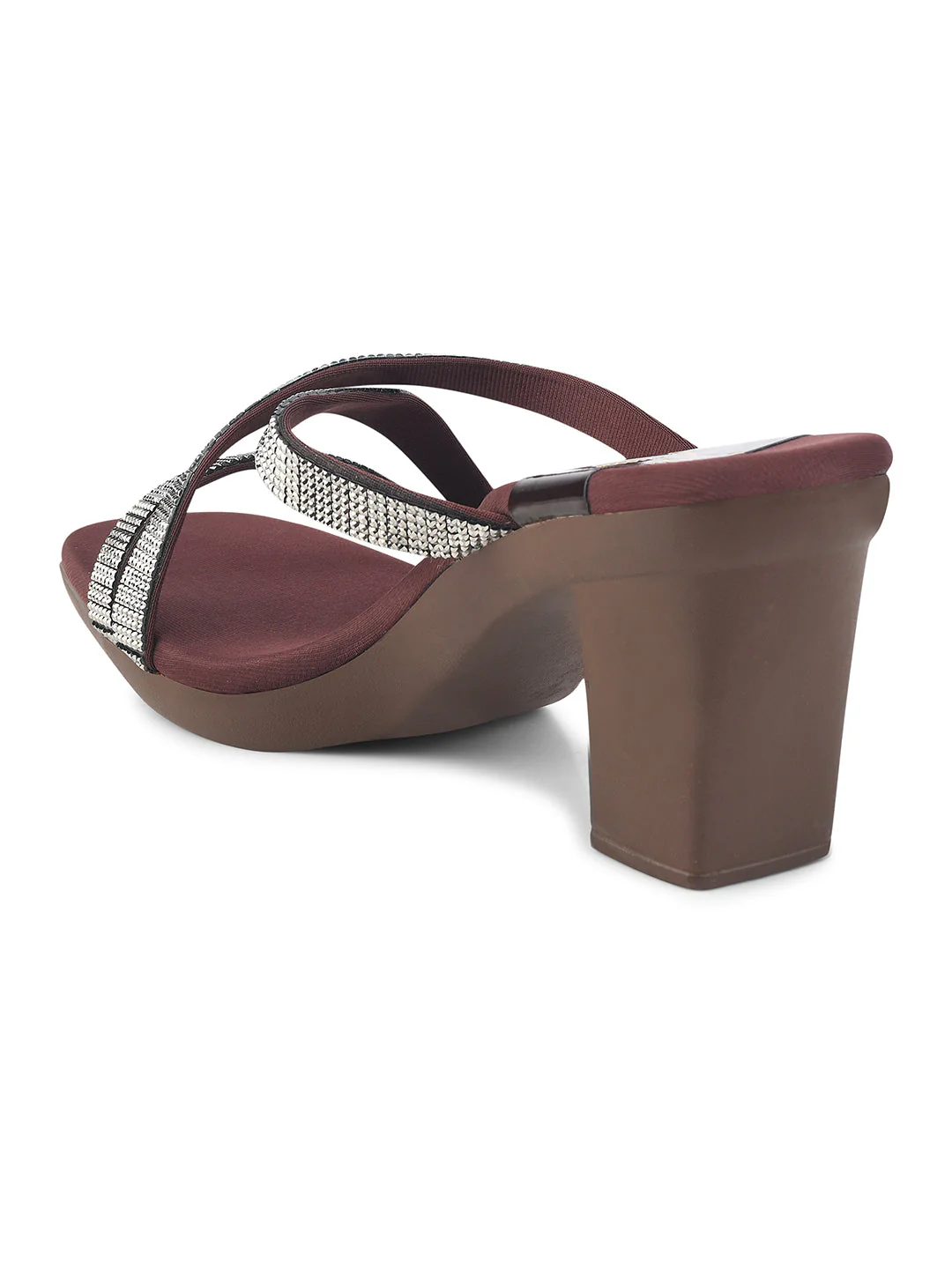 Jm Looks Shimmer Strap Block Heels for Women - Image 6