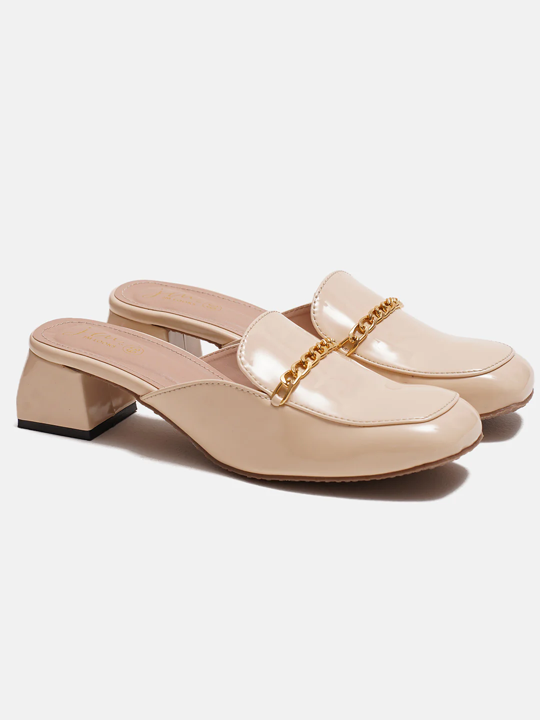 Slip-On Loafers with Chunky Heel and Chain Accent - Image 19