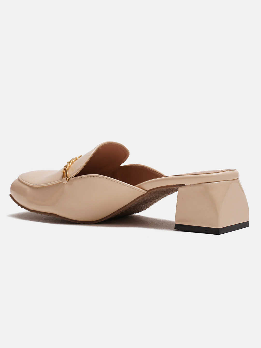 Slip-On Loafers with Chunky Heel and Chain Accent - Image 20