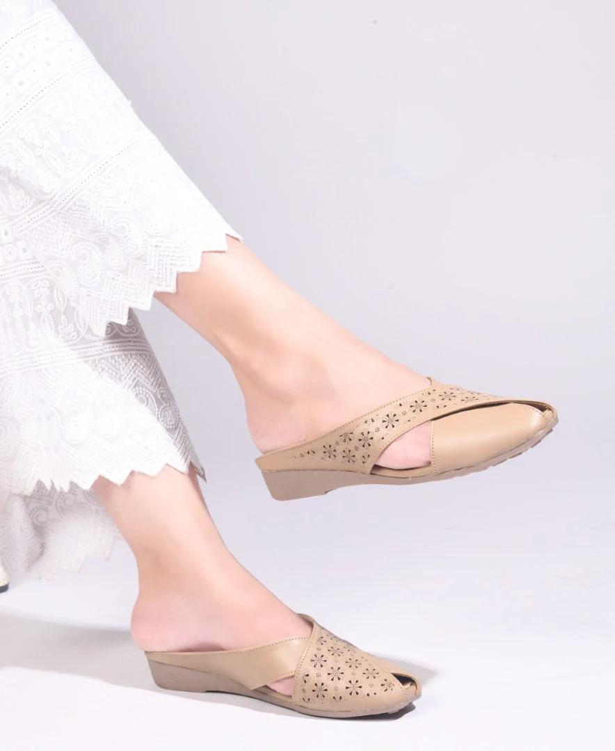 JM Looks Women's Laser-Cut Cross Strap Mules - Image 10