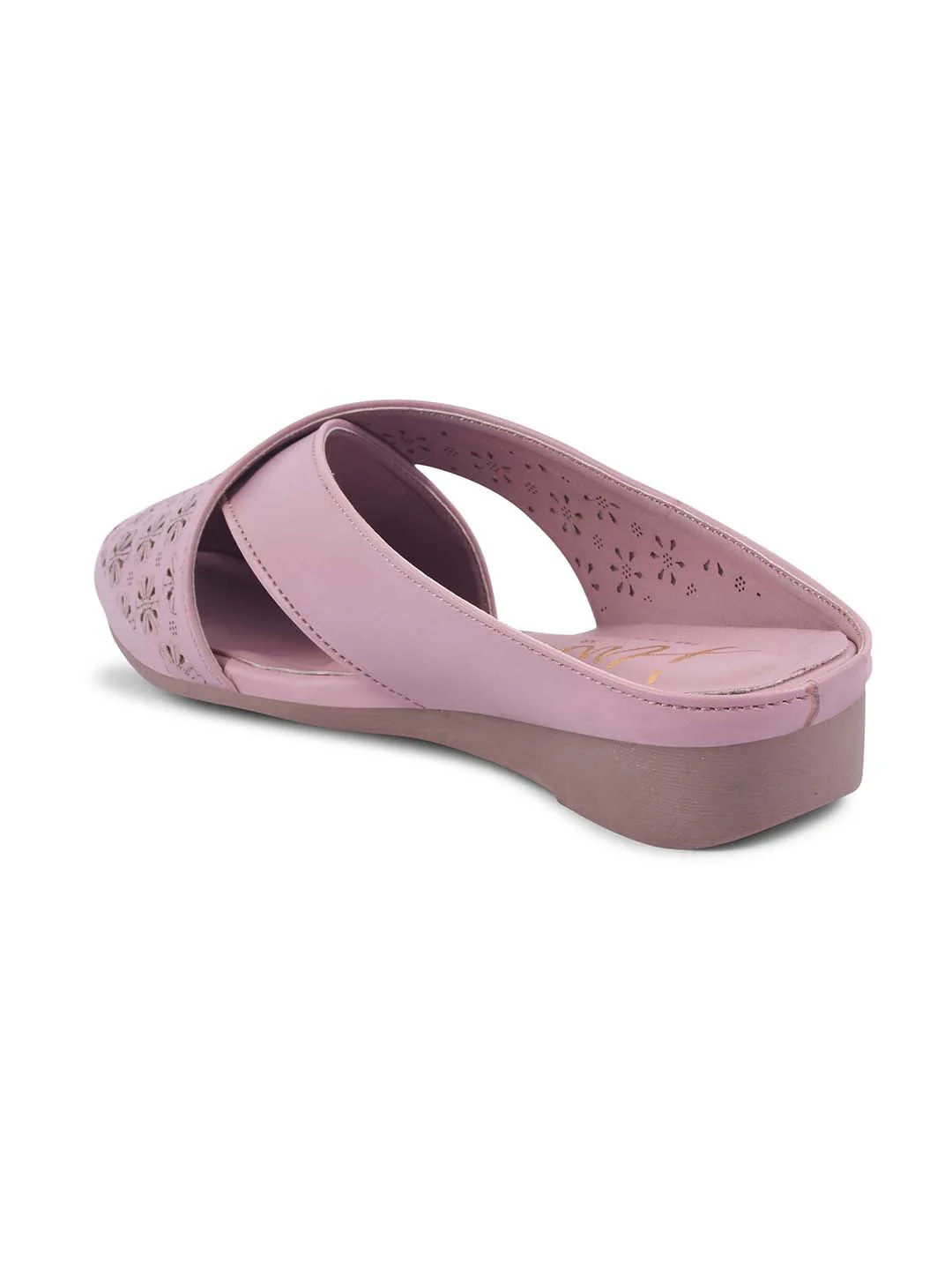 JM Looks Women's Laser-Cut Cross Strap Mules - Image 18