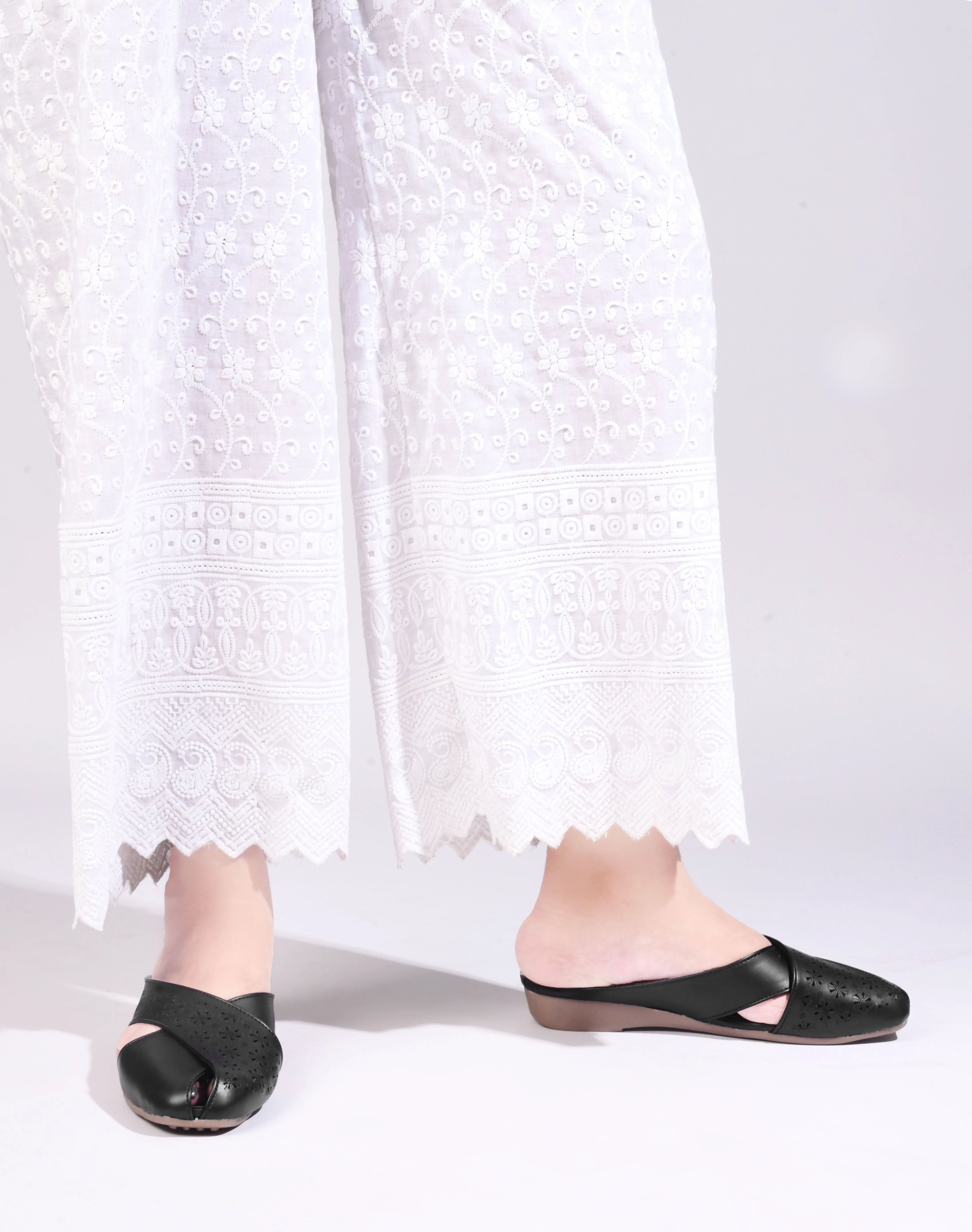 JM Looks Women's Laser-Cut Cross Strap Mules - Image 2