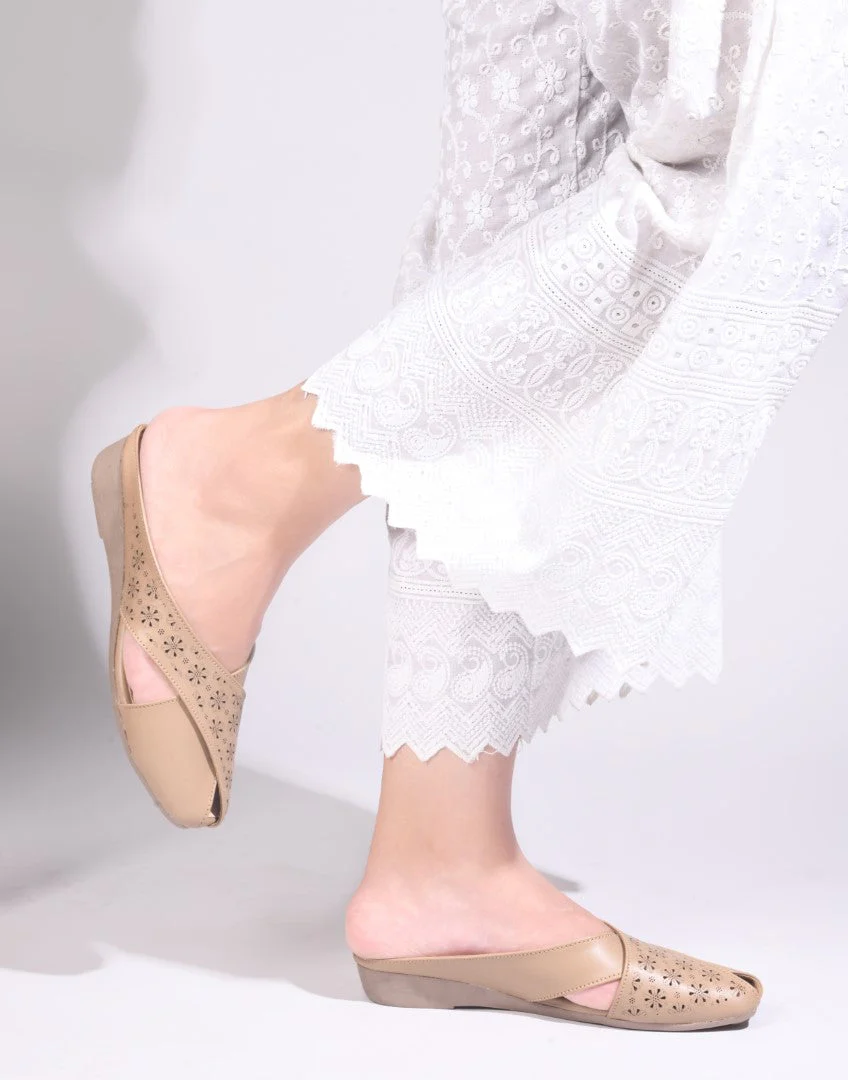 JM Looks Women's Laser-Cut Cross Strap Mules - Image 8