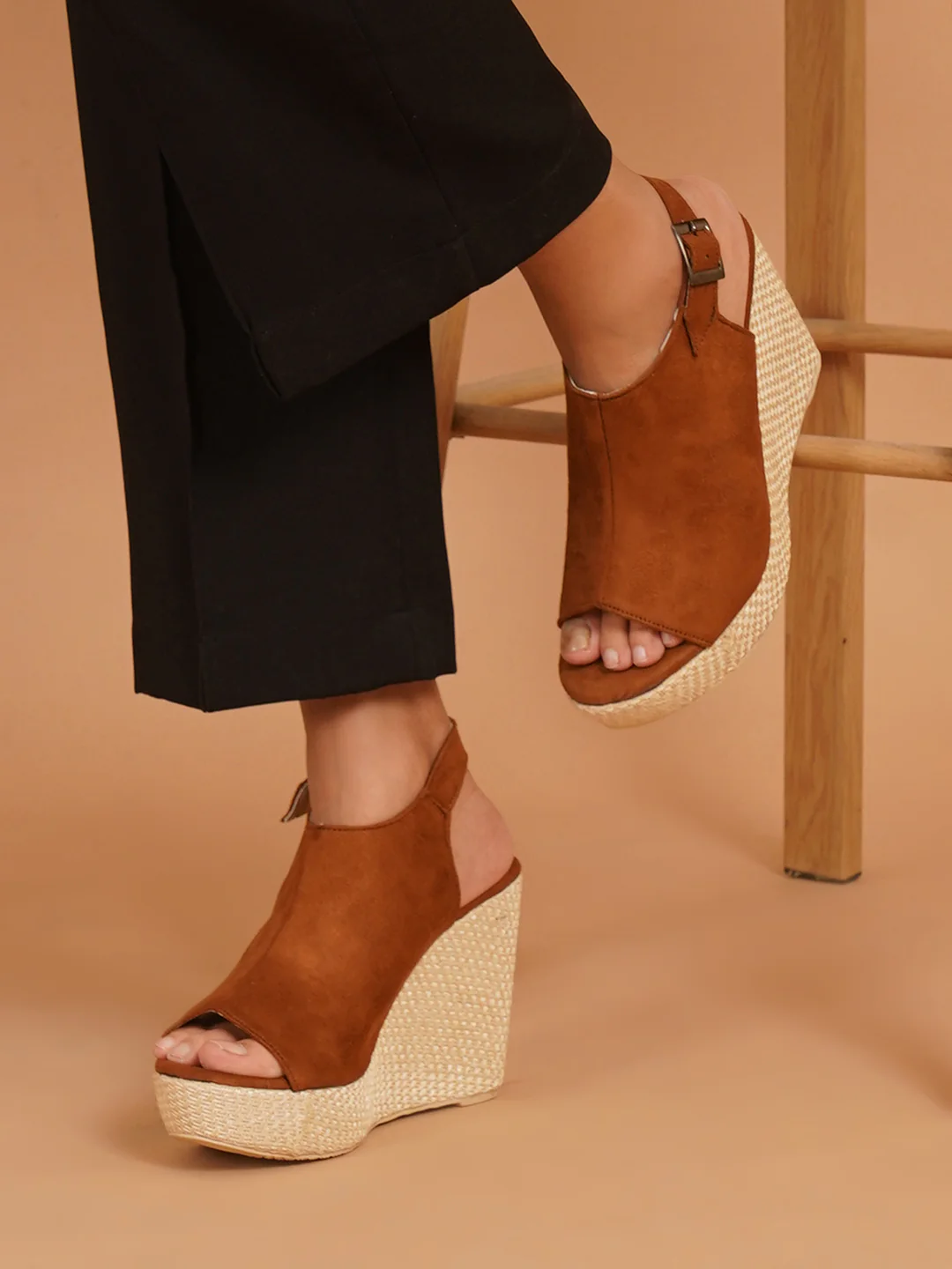 Slip-On Style Wedge Sandals with Buckle Closure and Comfort Fit - Image 10