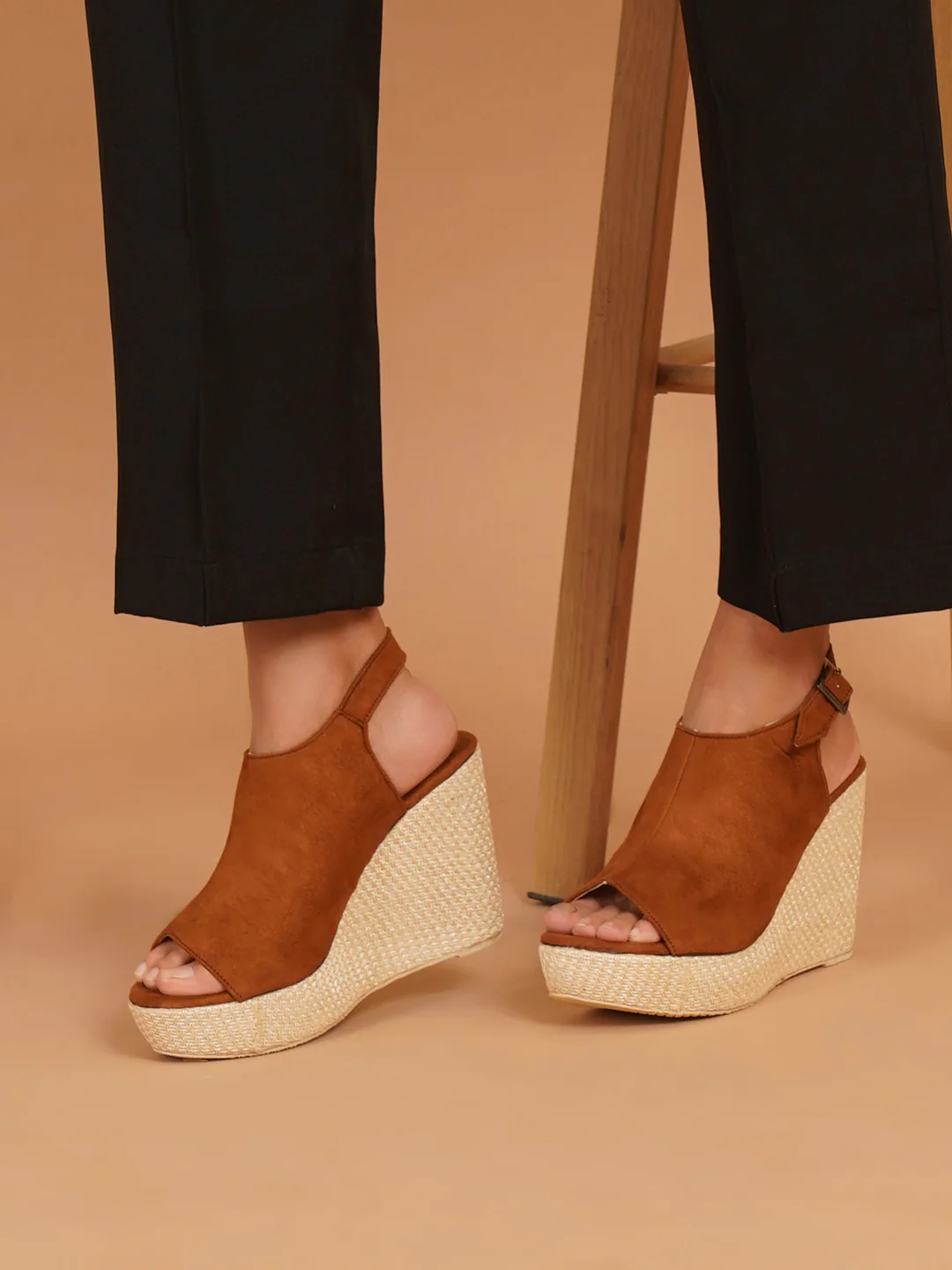 Slip-On Style Wedge Sandals with Buckle Closure and Comfort Fit - Image 9