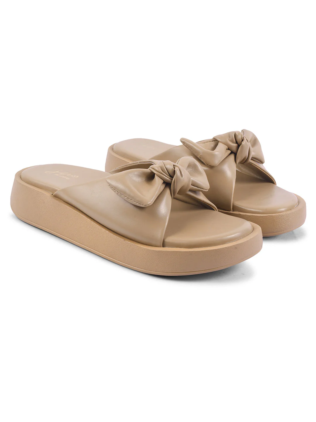 JM Looks Women's Bow Detail Platform Slides - Image 11