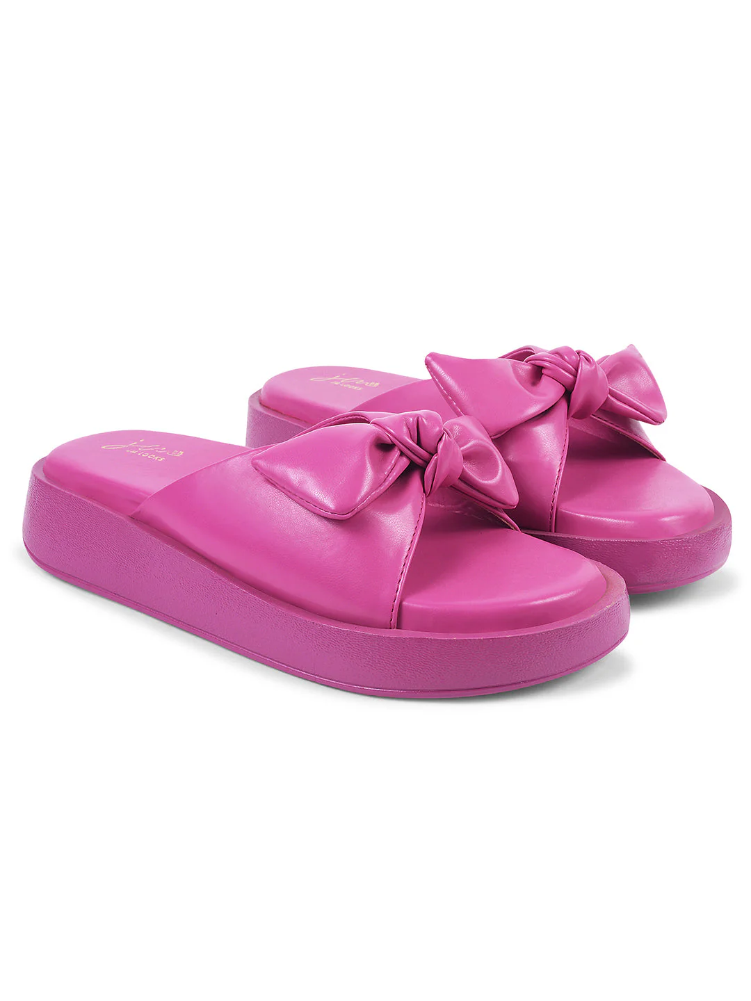 JM Looks Women's Bow Detail Platform Slides - Image 17