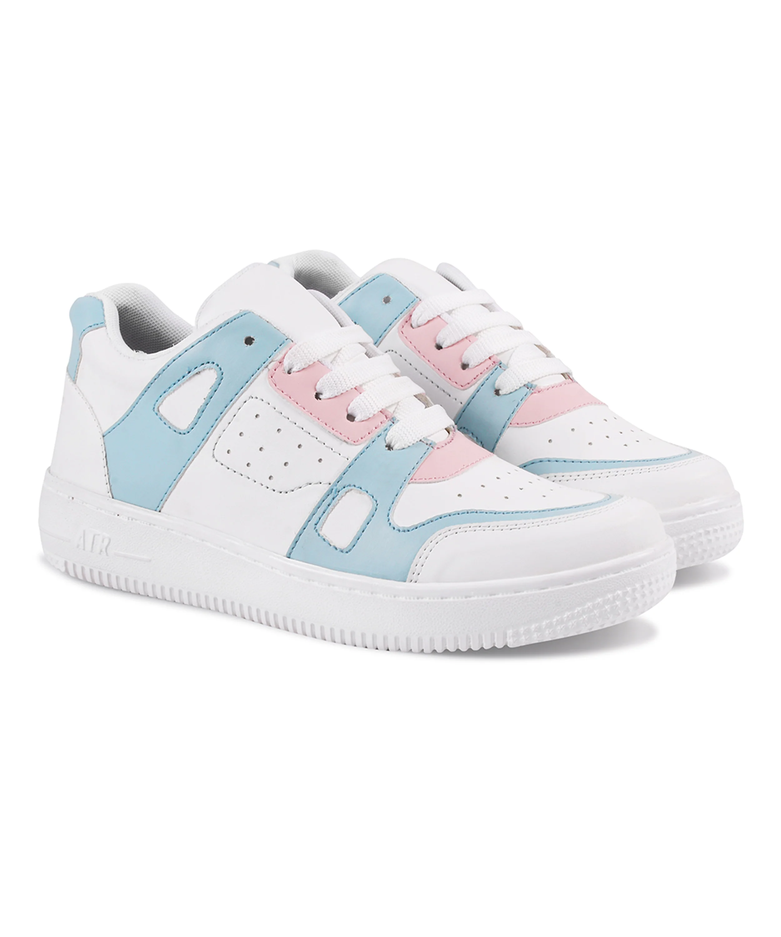 Sneakers with Dual-Tone Pastel Panels & Cushioned Sole - Image 2