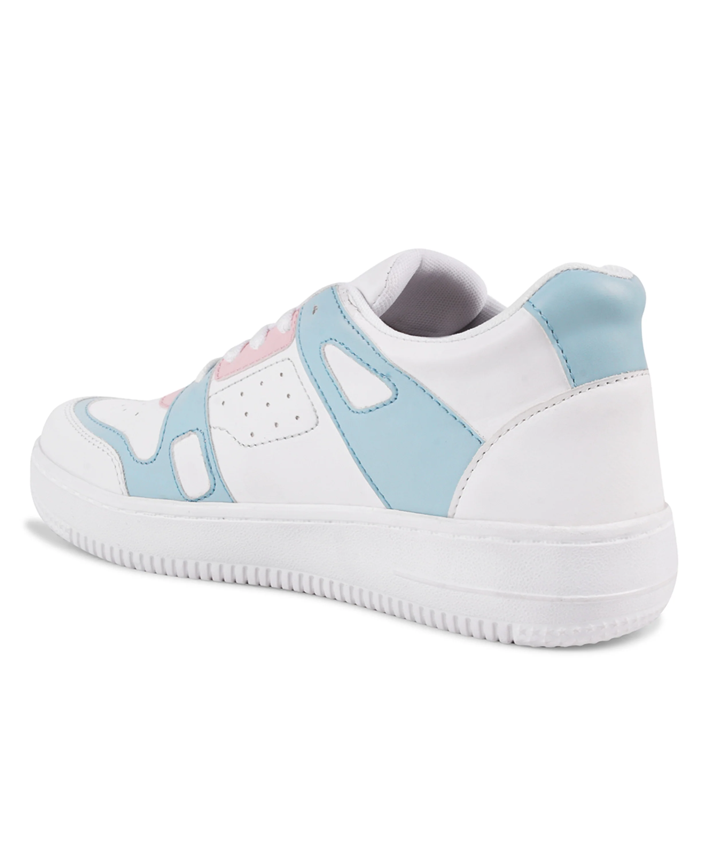 Sneakers with Dual-Tone Pastel Panels & Cushioned Sole - Image 3