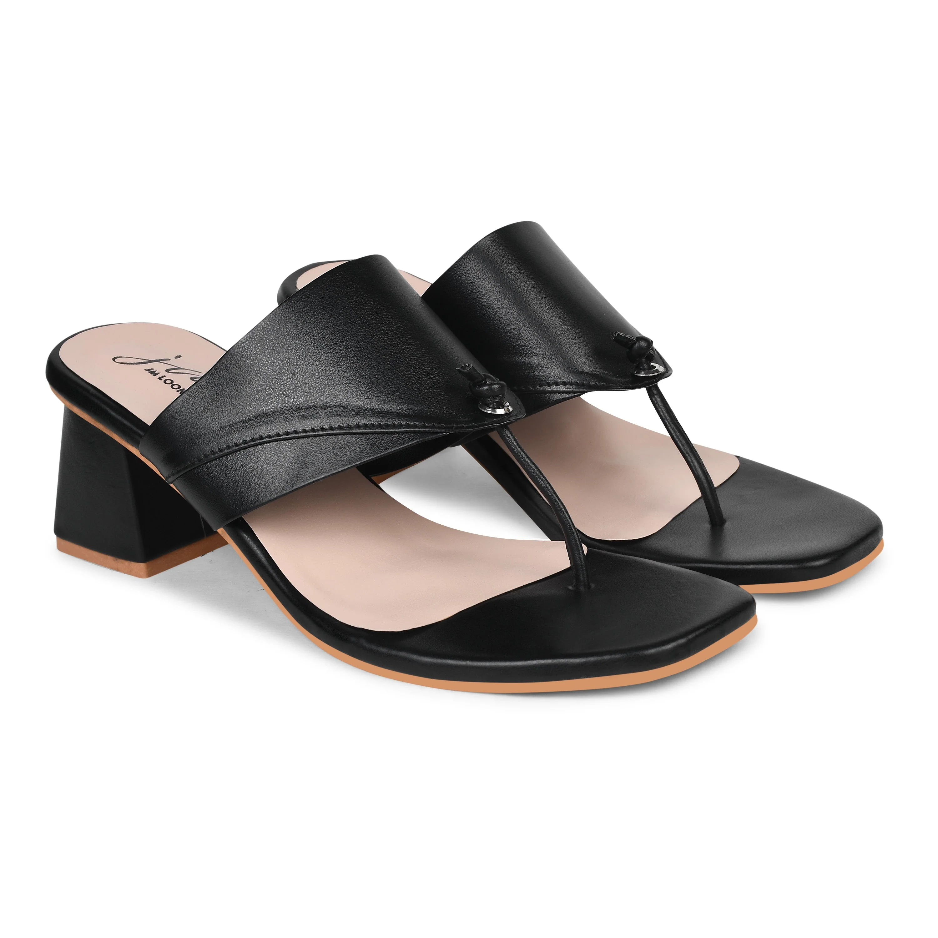 Jm Looks Minimal Toe-Loop Block Heel Sandals for Women - Image 5
