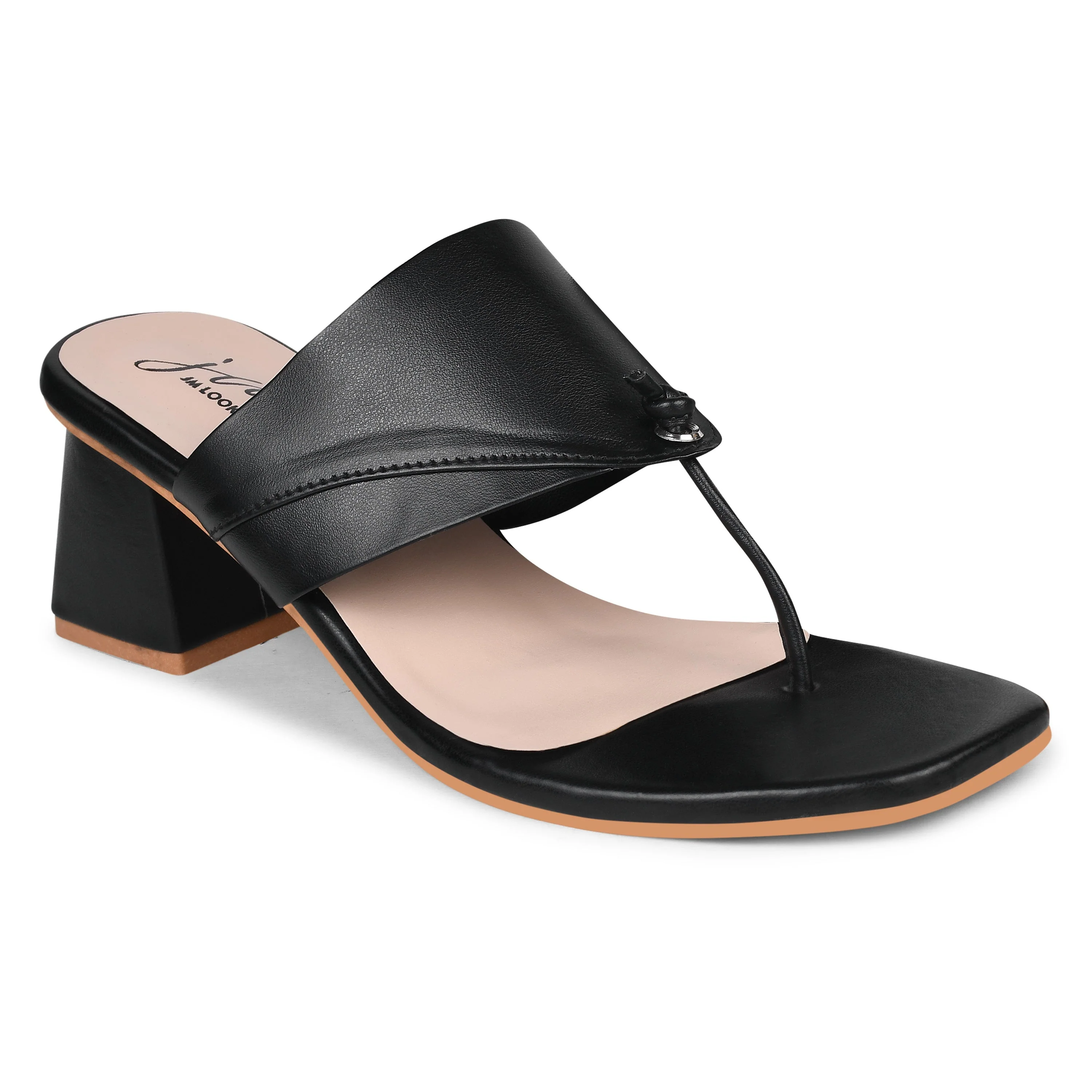 Jm Looks Minimal Toe-Loop Block Heel Sandals for Women - Image 6