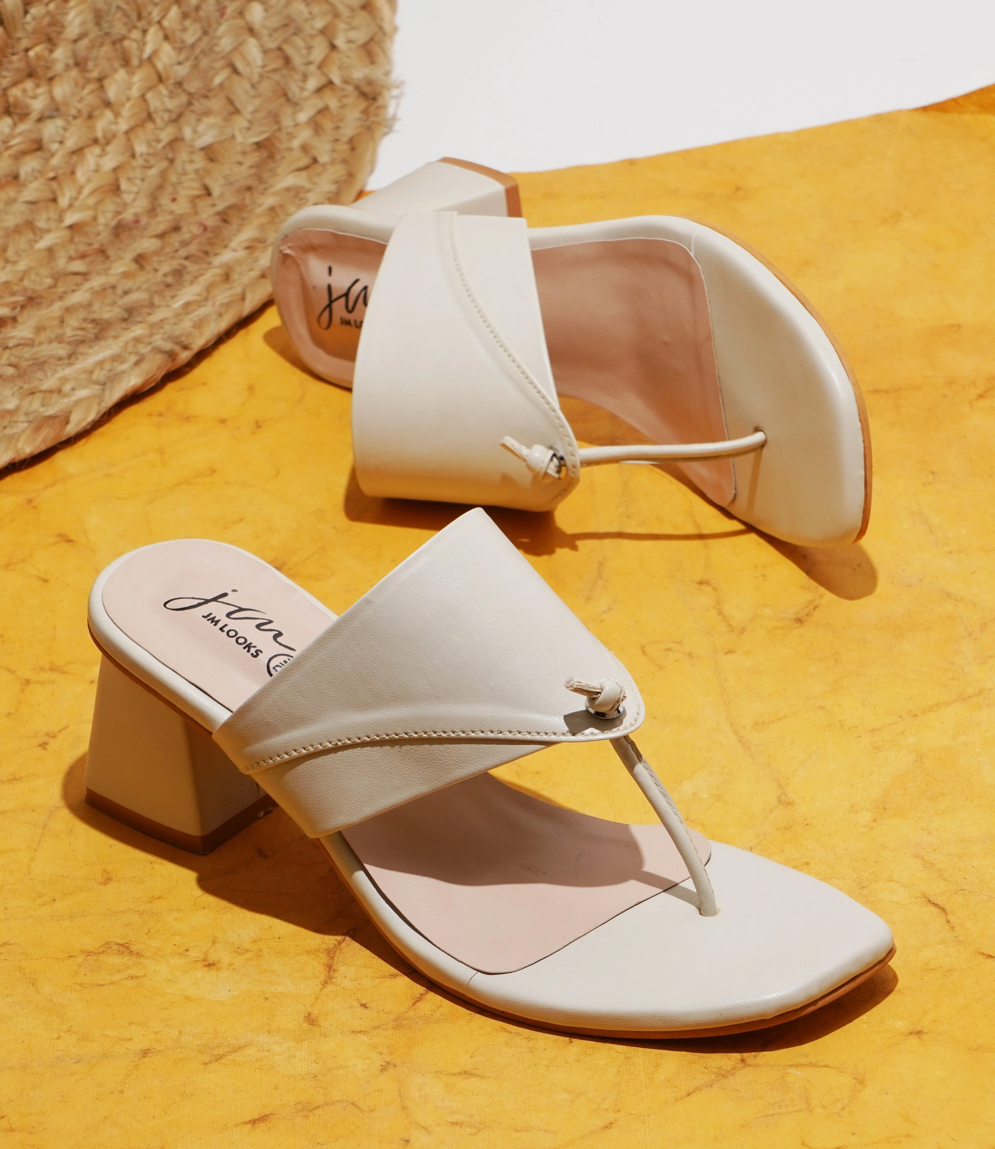 Jm Looks Minimal Toe-Loop Block Heel Sandals for Women - Image 7