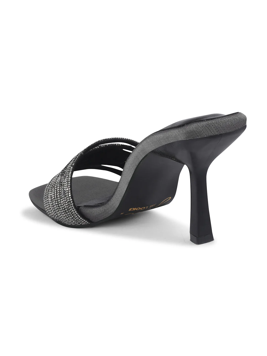 JM Looks Embellished Strap High Heel Mules - Image 17