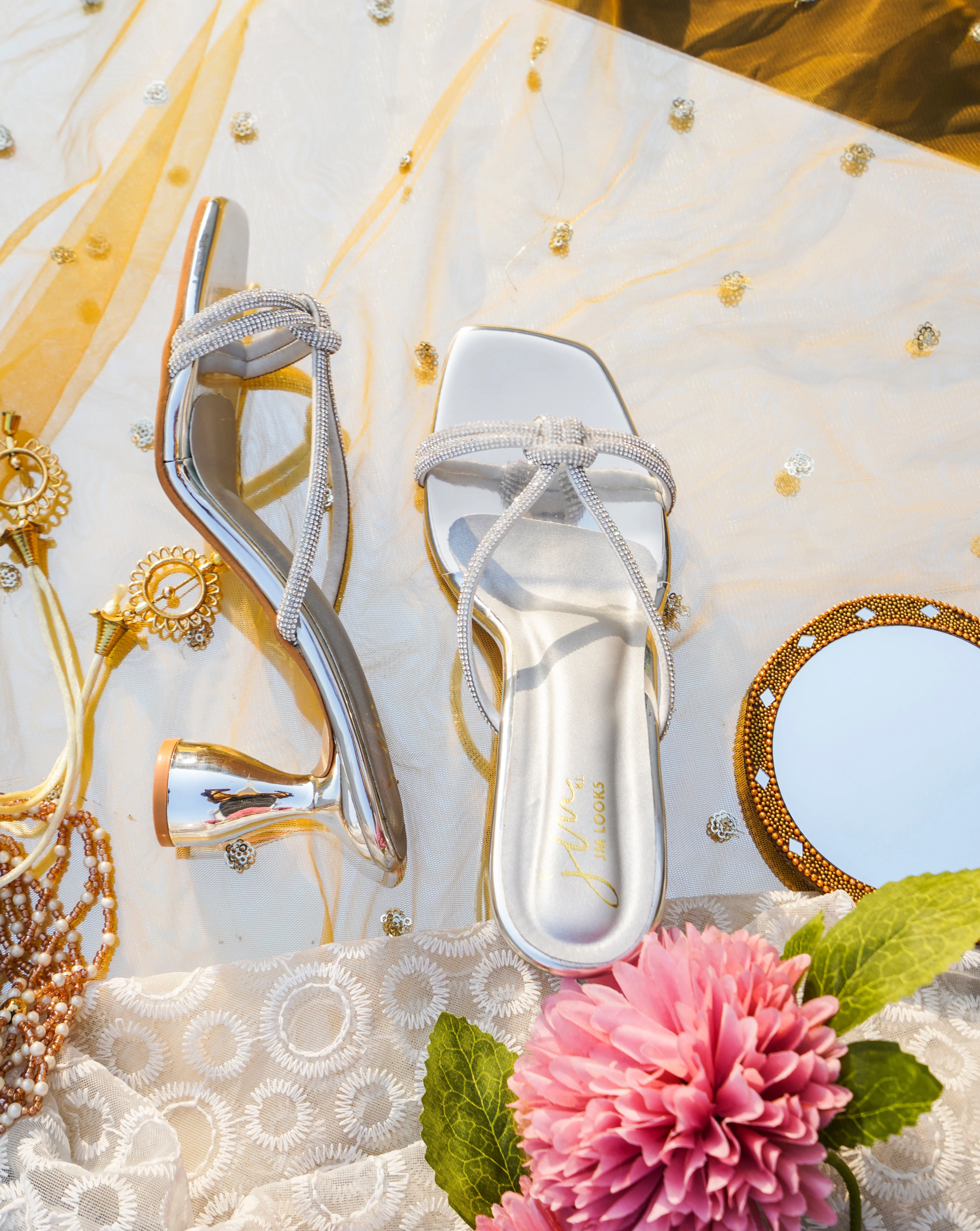 Jm Looks Embellished Strappy Heeled Sandals - Image 12
