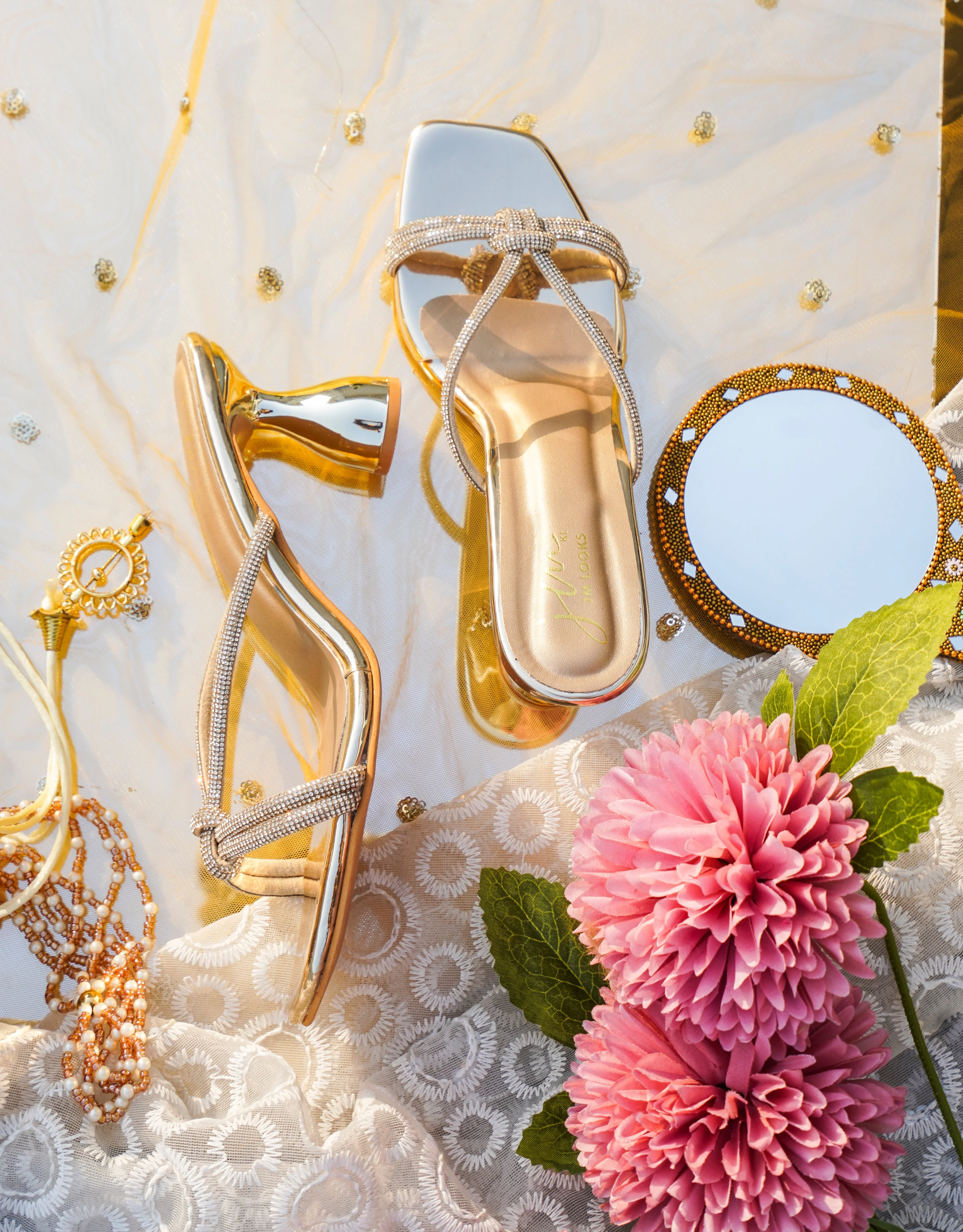 Jm Looks Embellished Strappy Heeled Sandals - Image 6