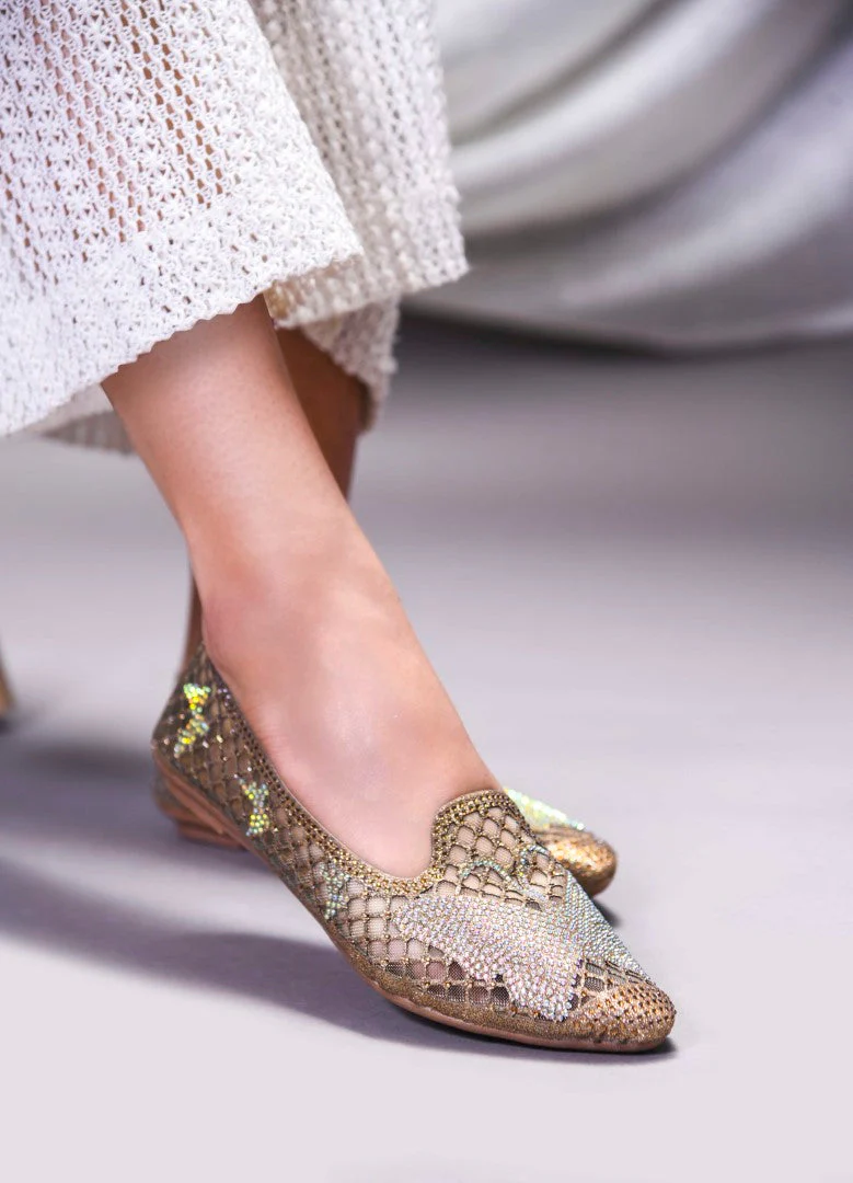JM Looks Women's Embellished Mesh Slip-on Flats - Image 2
