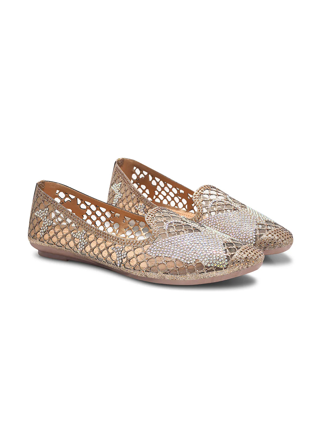 JM Looks Women's Embellished Mesh Slip-on Flats - Image 5