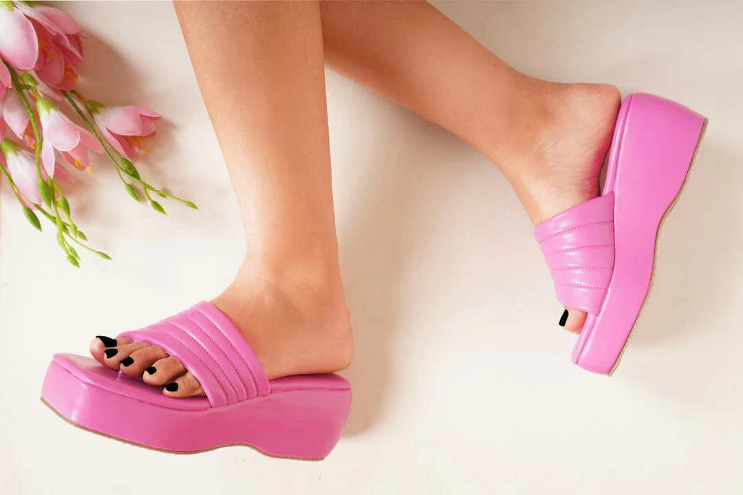 Stitched Strap Platform Heels - Image 7