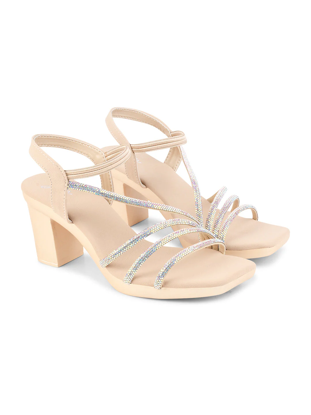 Jm Looks Shimmering Strappy Block Heels - Image 11