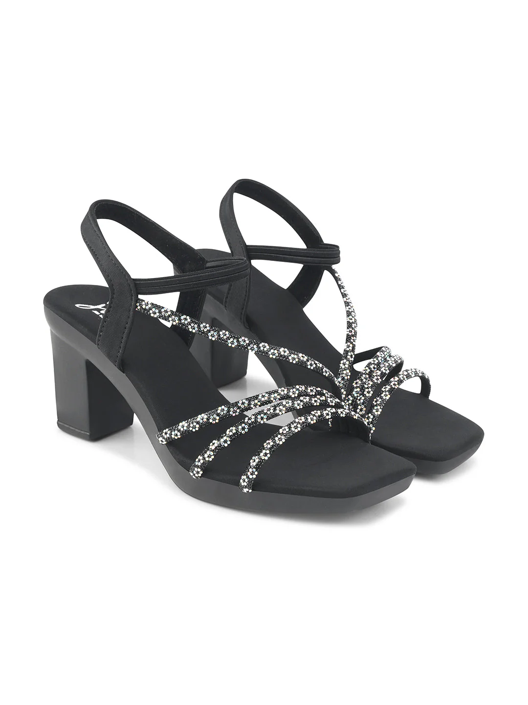 Jm Looks Shimmering Strappy Block Heels - Image 17